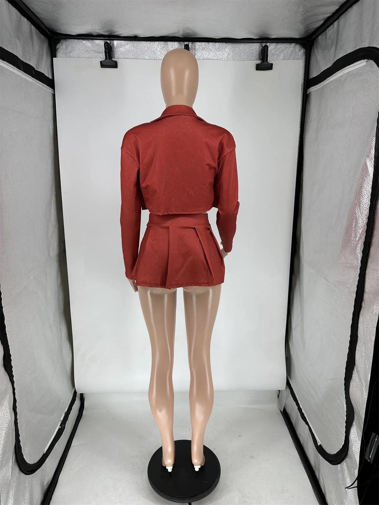 MB FASHION PRINTED Cropped Jacket Bra Mini Skirt Set 1076LY