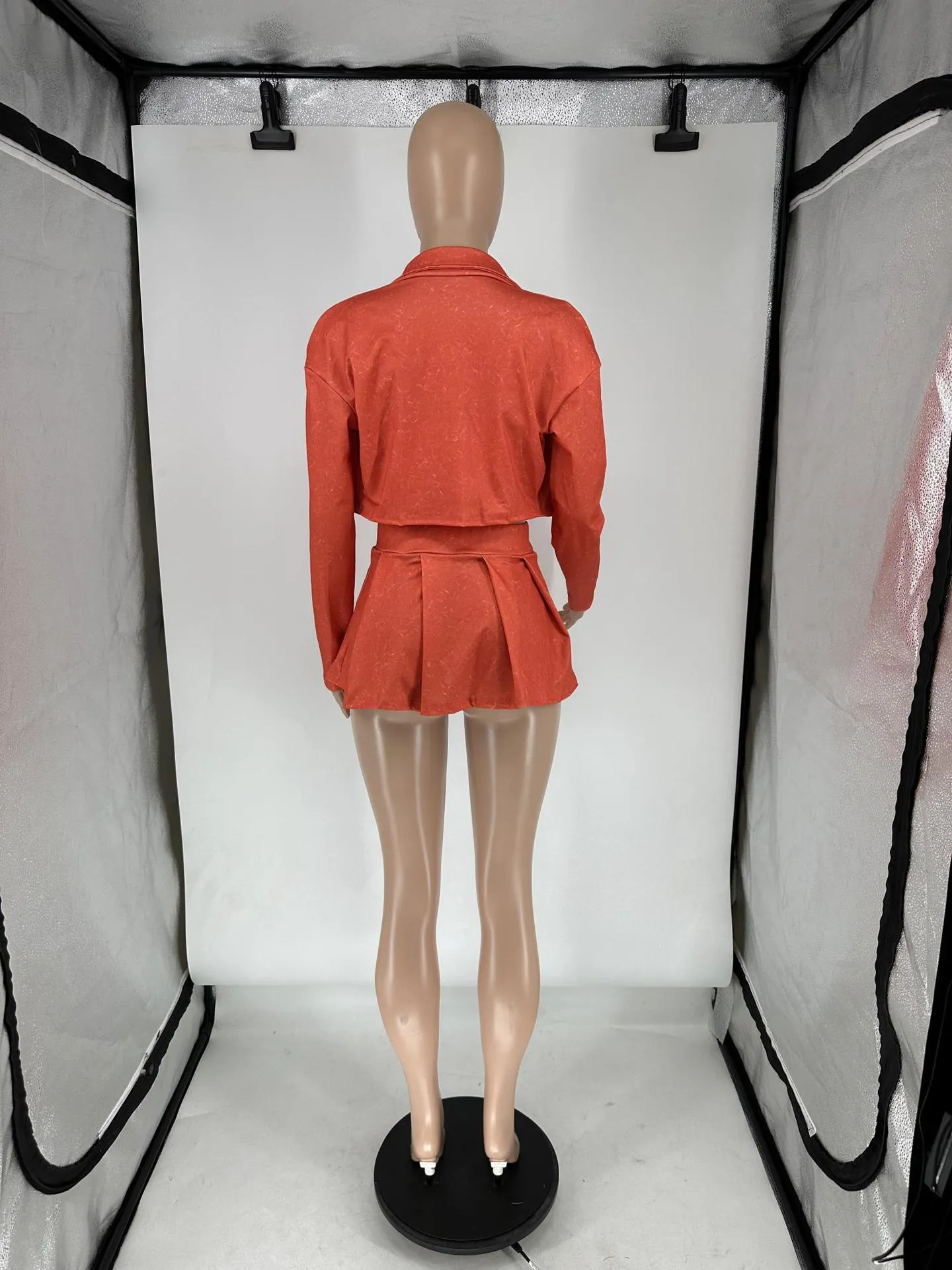 MB FASHION PRINTED Cropped Jacket Bra Mini Skirt Set 1076LY