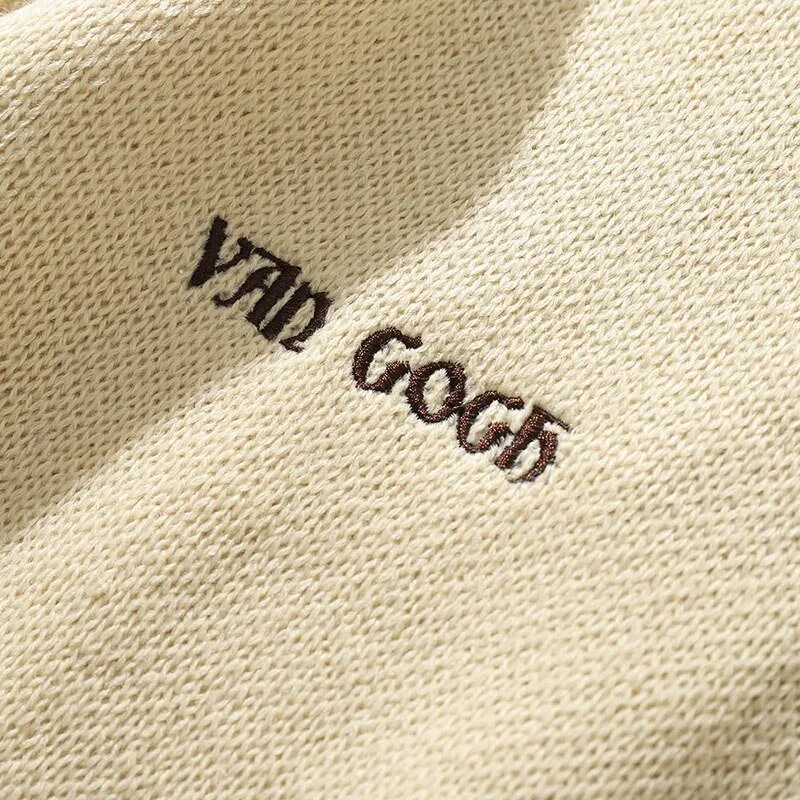 Men's Van Gogh Painting Embroidery Knitted Sweater