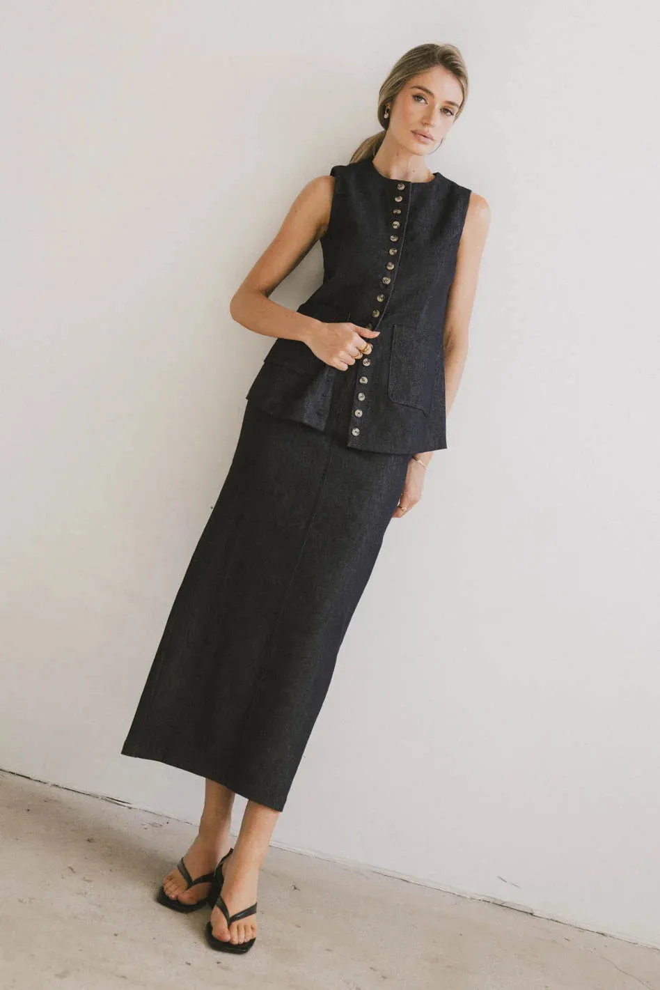 Miriam Denim Maxi Skirt