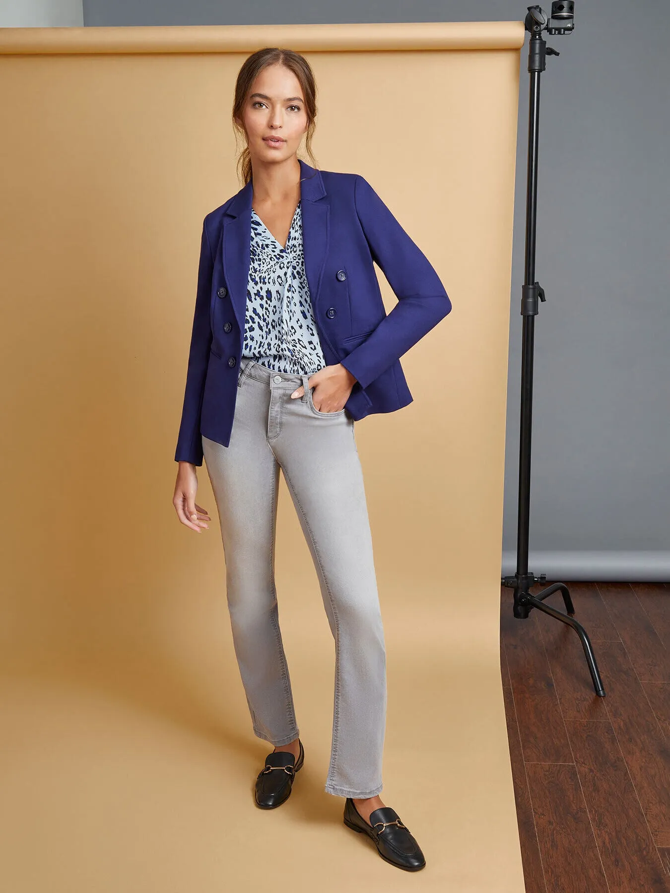 Modern Compression Faux Double Breasted Jacket