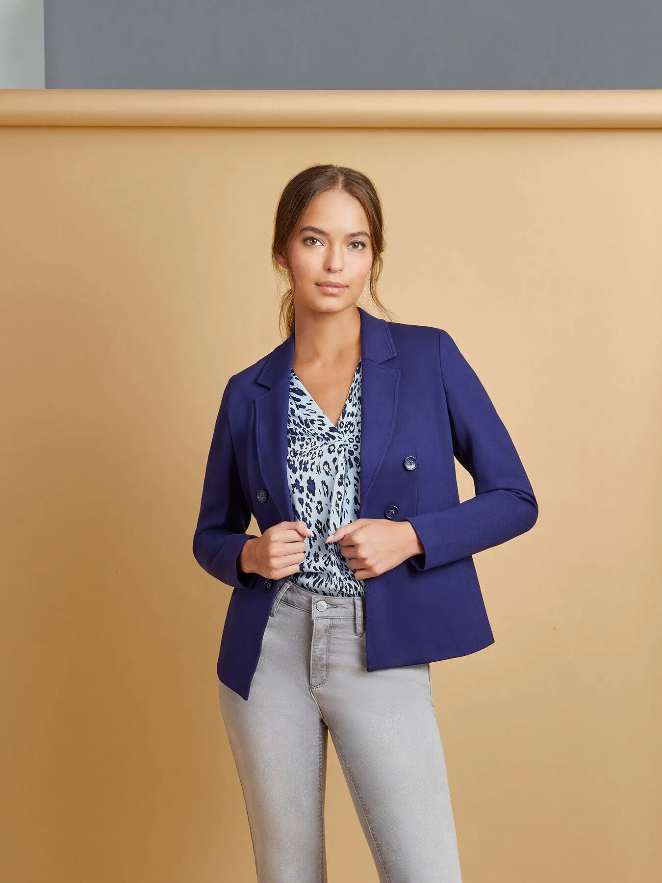 Modern Compression Faux Double Breasted Jacket