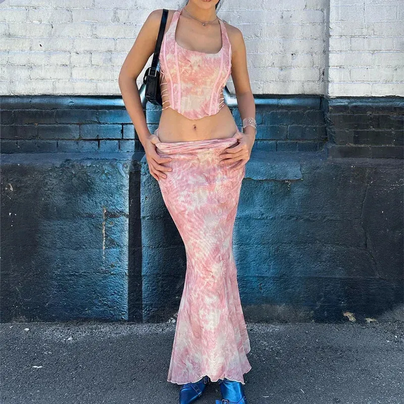 Printed Maxi Dress Set