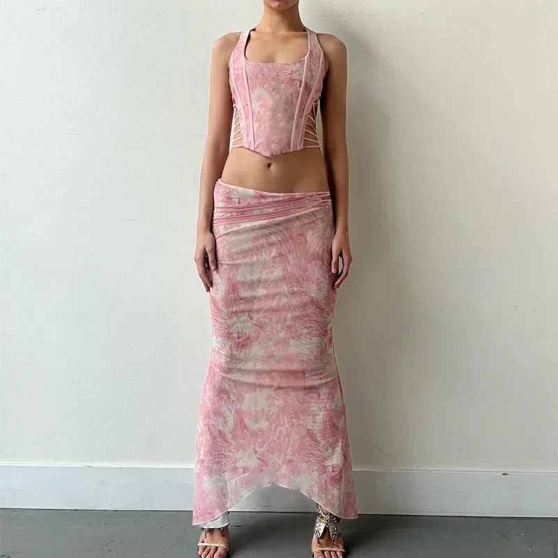 Printed Maxi Dress Set