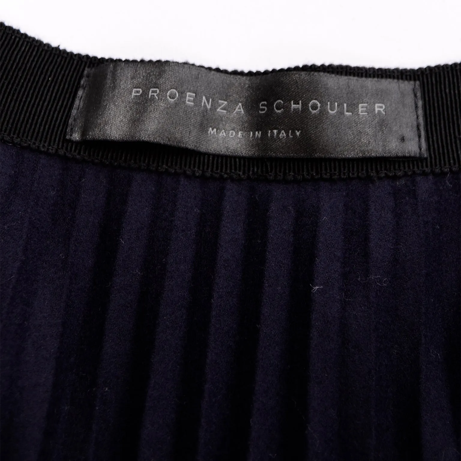 Proenza Schouler Navy Blue 2 Pc Pleated Skirt & Ribbed Jacket Suit