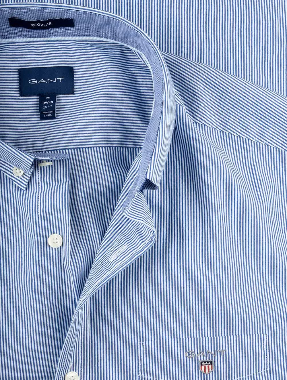 Regular Fit Banker Stripe Broadcloth Shirt College Blue