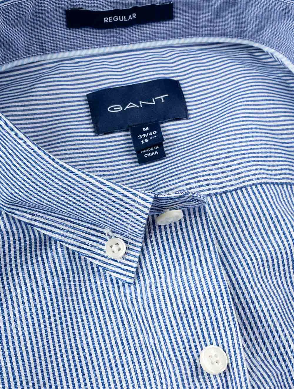 Regular Fit Banker Stripe Broadcloth Shirt College Blue