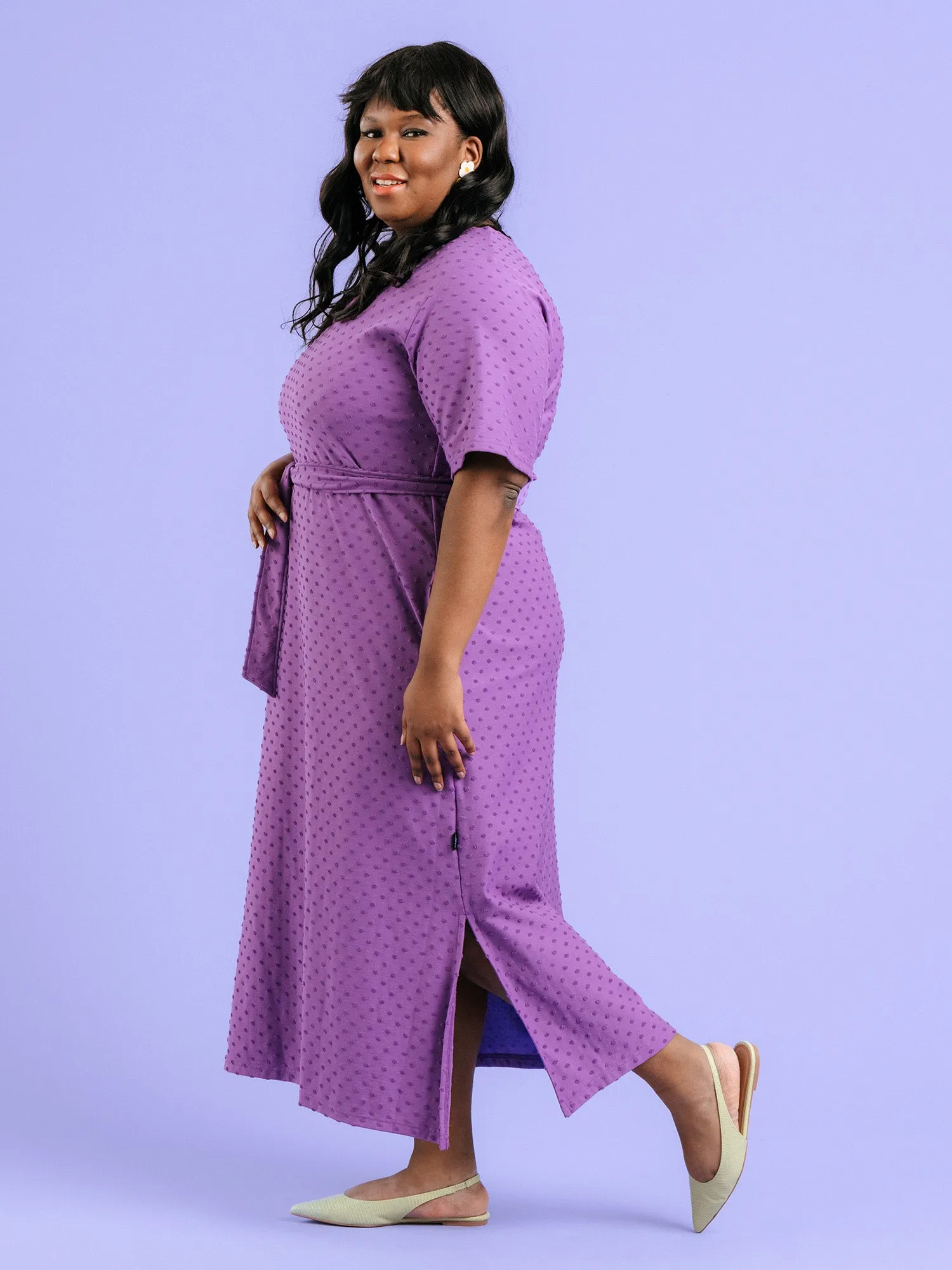 Sam Dress Purple Dot