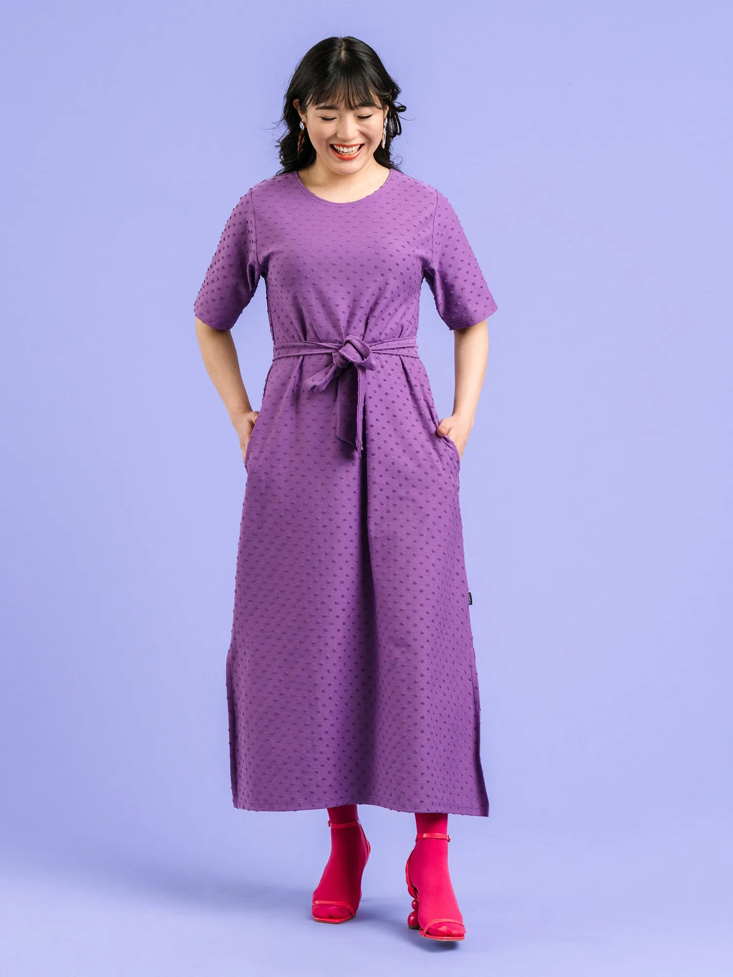 Sam Dress Purple Dot