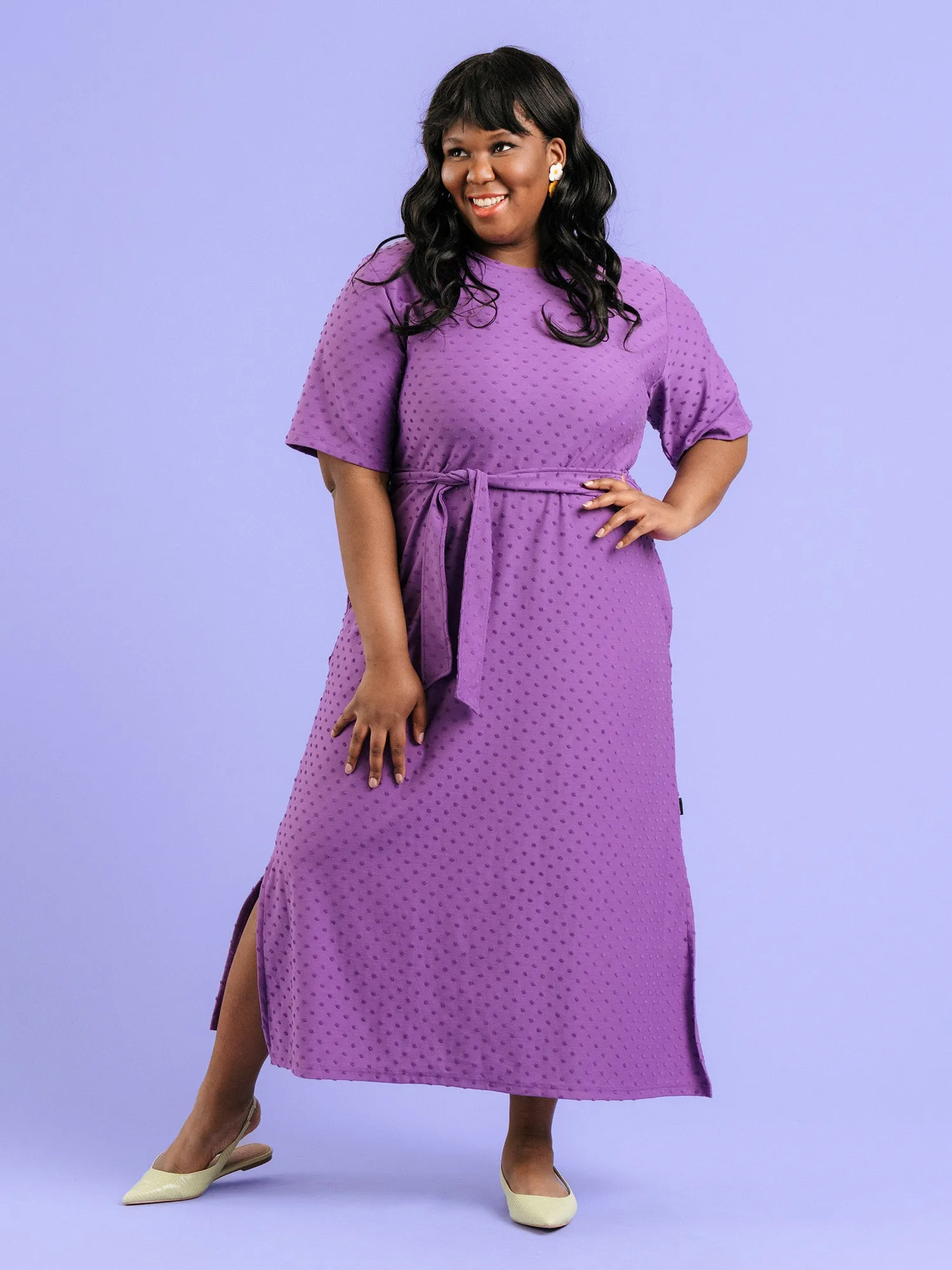 Sam Dress Purple Dot