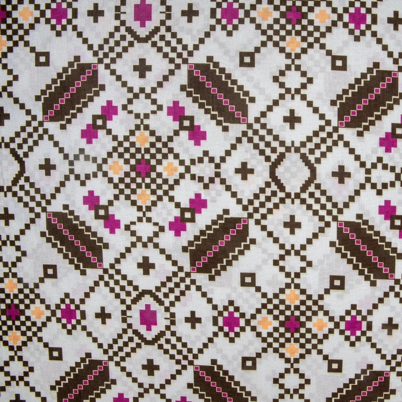 Sea Green Patola Traditional Print Crepe Fabric