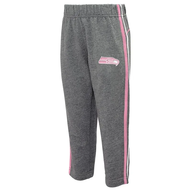 Seahawks Girl Pink & Gray Fleece Set