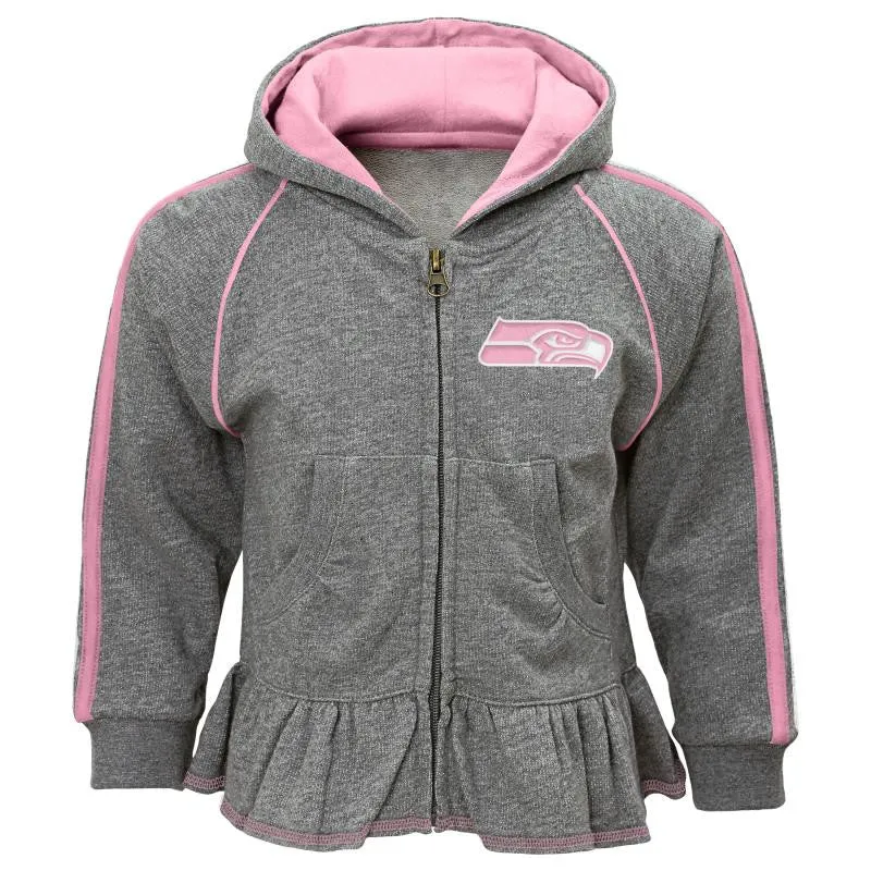 Seahawks Girl Pink & Gray Fleece Set