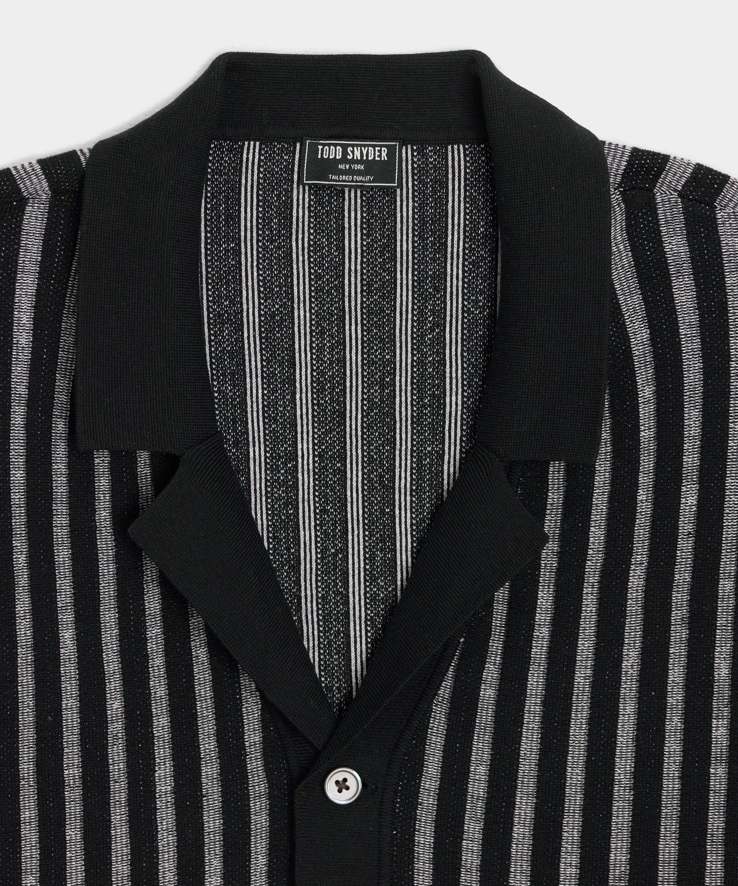 Silk-Cotton Striped Bungalow Sweater Polo