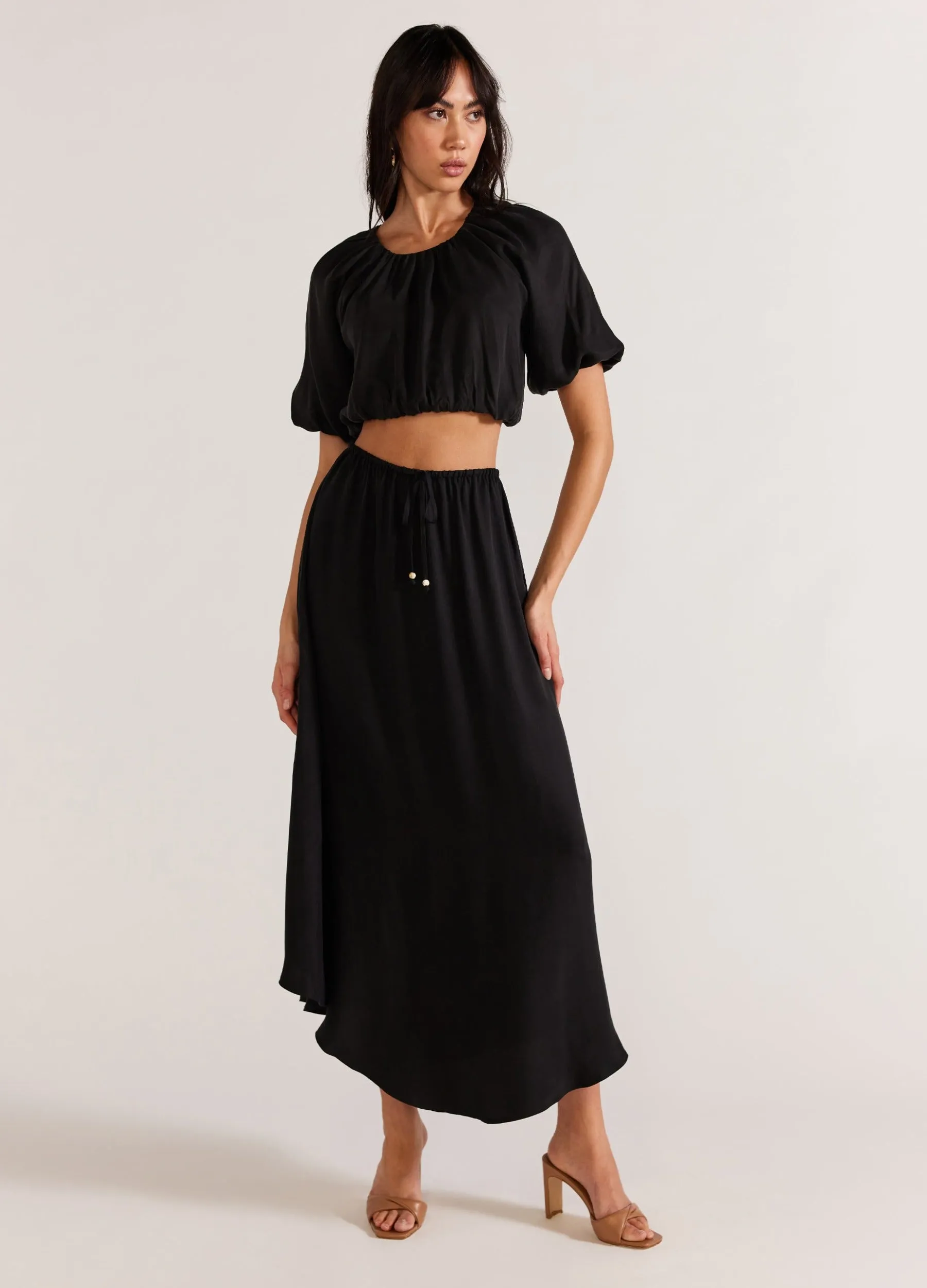 Staple the Label - Short Sleeve Nola Cupro Top - Black