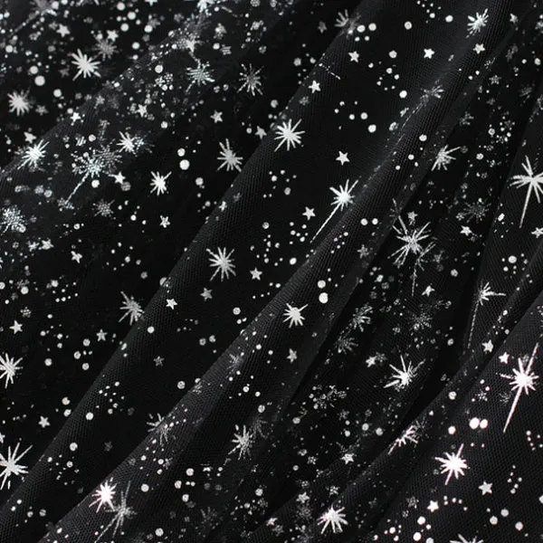 Star Sequined Mesh Maxi Skirt 星星亮片網紗半身長裙 (KCCLSP2126)