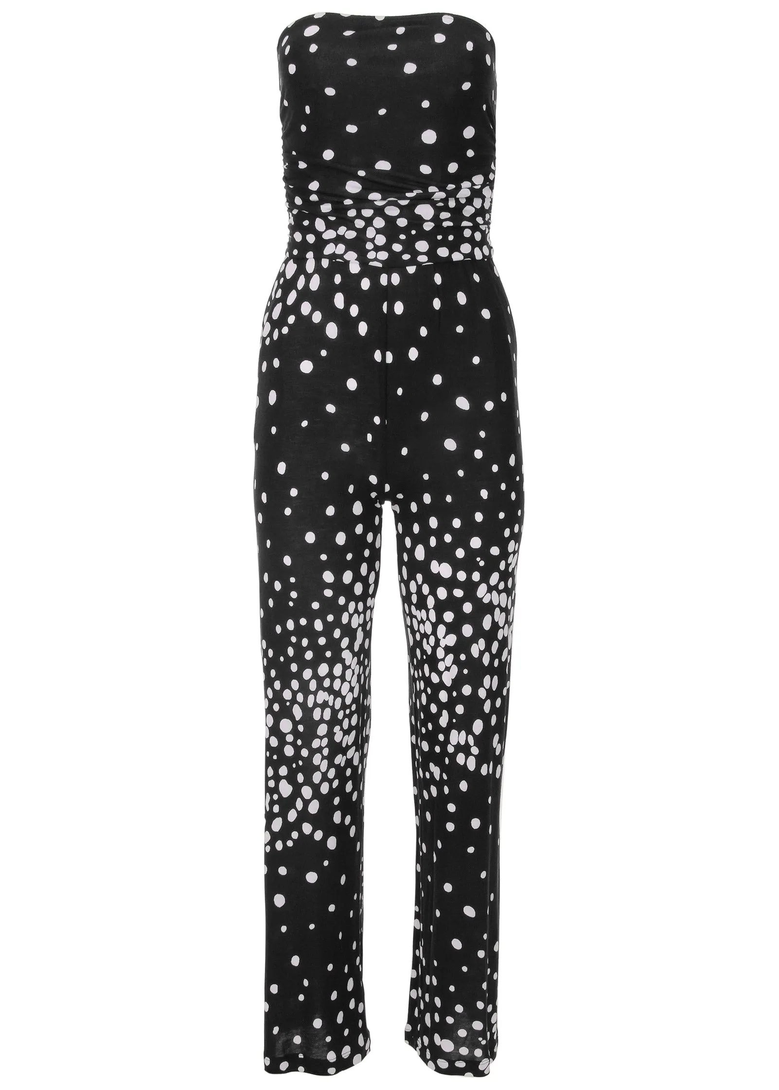 Strapless Printed Jumpsuit - Black & White