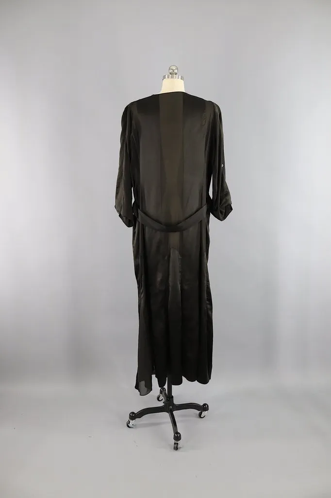 Vintage 1920s-1930s Silk Dress with Matching Vest