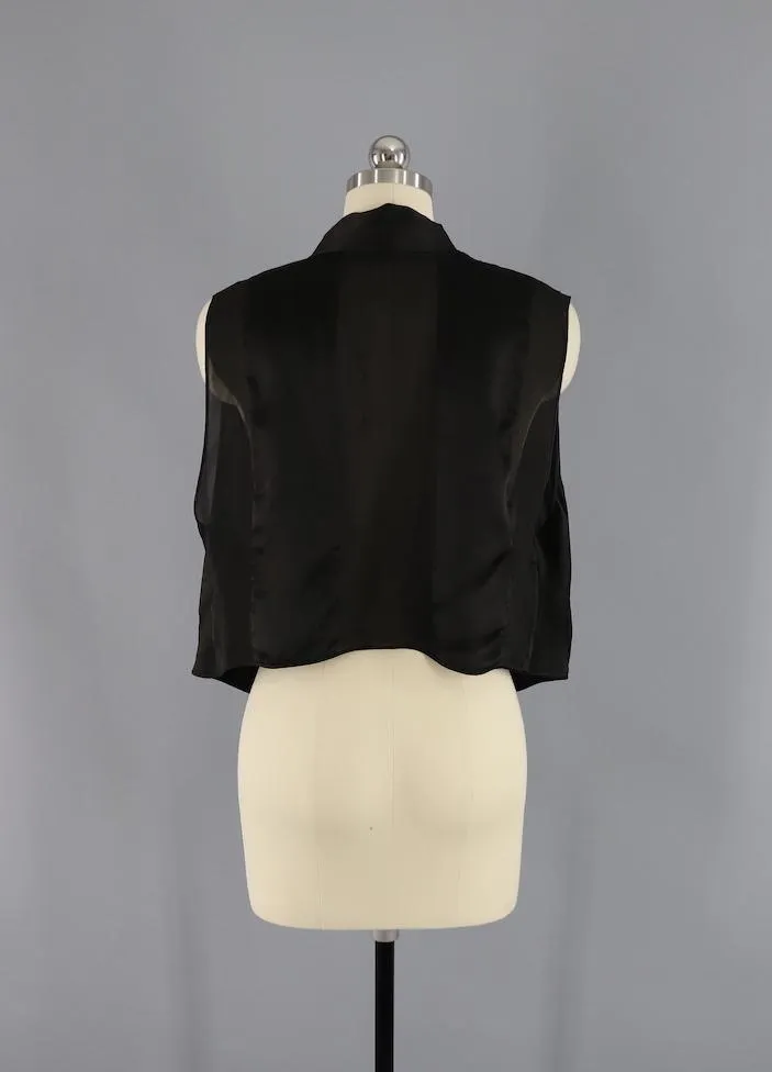 Vintage 1920s-1930s Silk Dress with Matching Vest