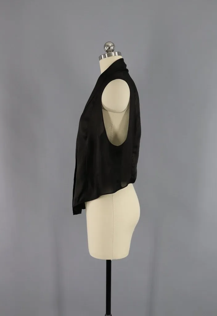 Vintage 1920s-1930s Silk Dress with Matching Vest