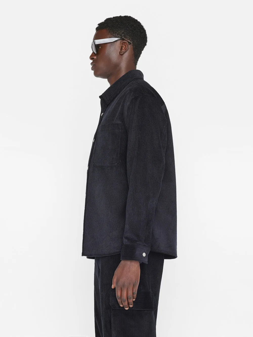 Wide Wale Corduroy Overshirt -- Noir