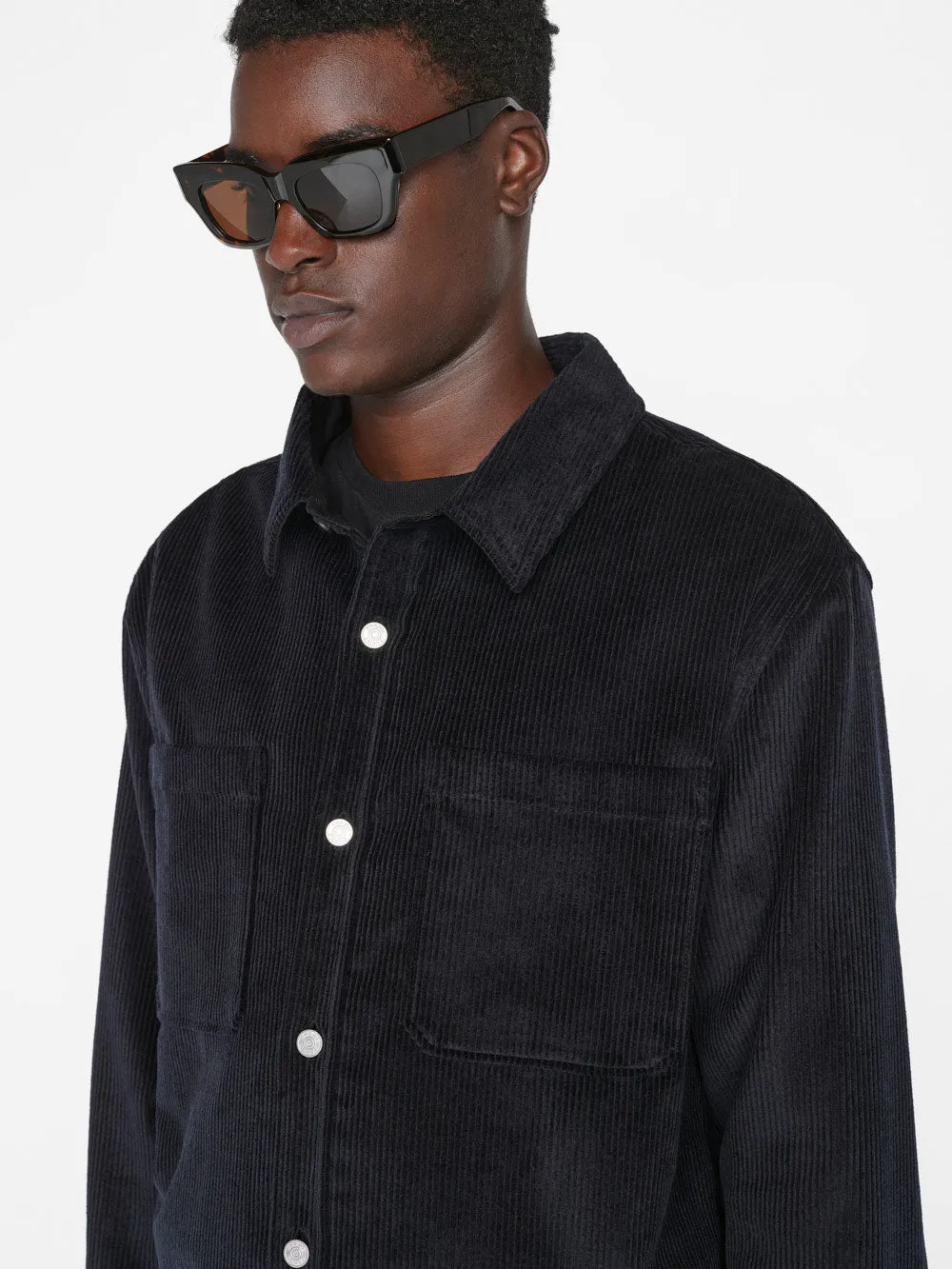 Wide Wale Corduroy Overshirt -- Noir