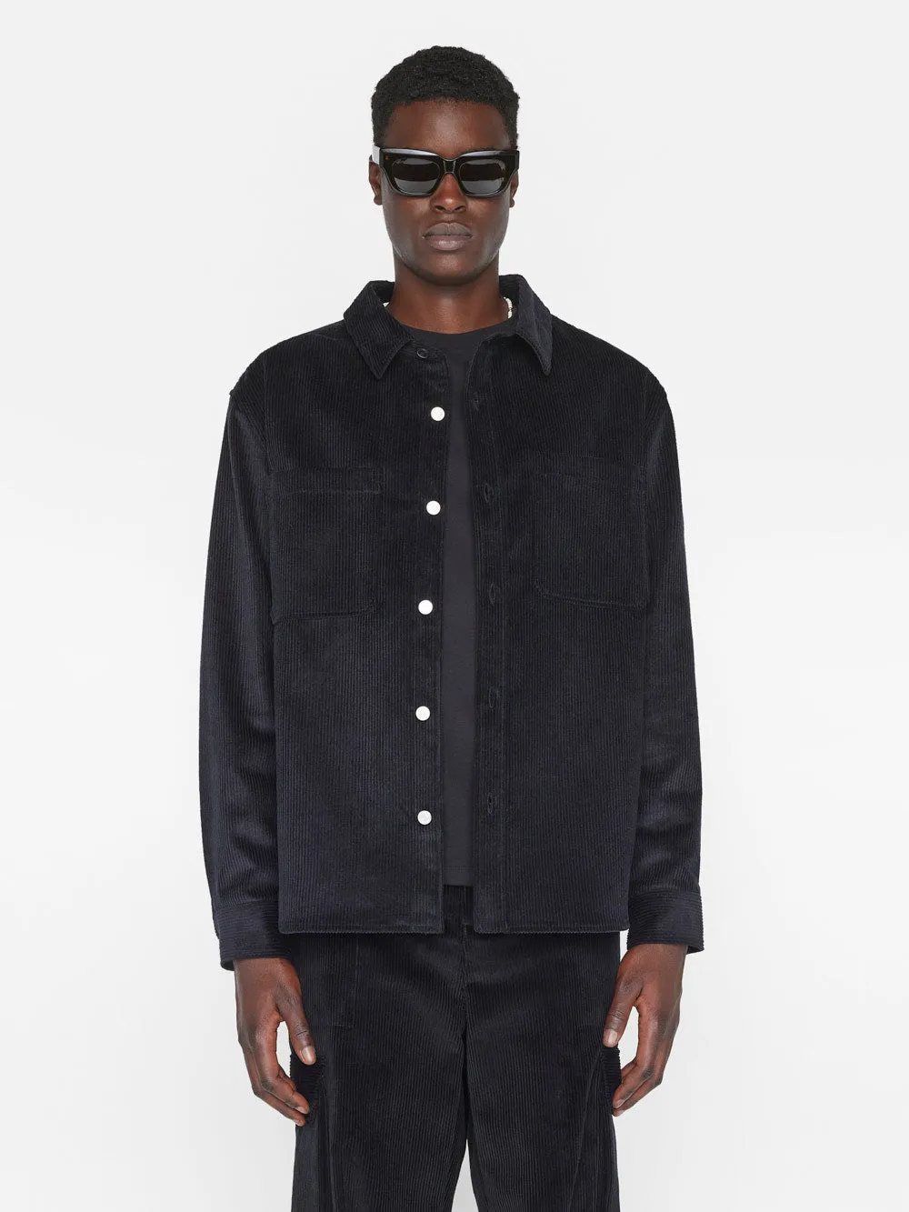 Wide Wale Corduroy Overshirt -- Noir