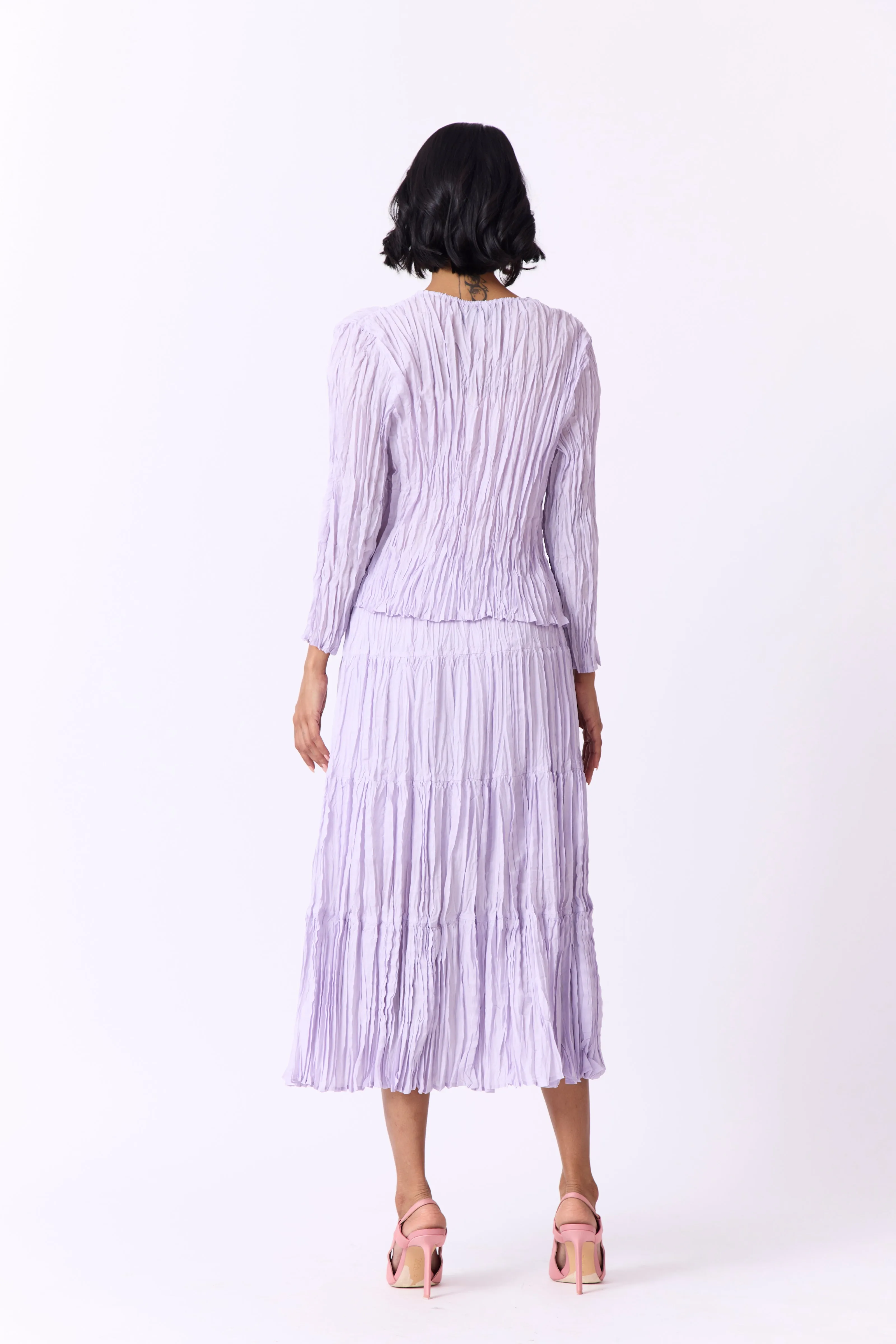 Willa Crushed Cotton Set - Lilac