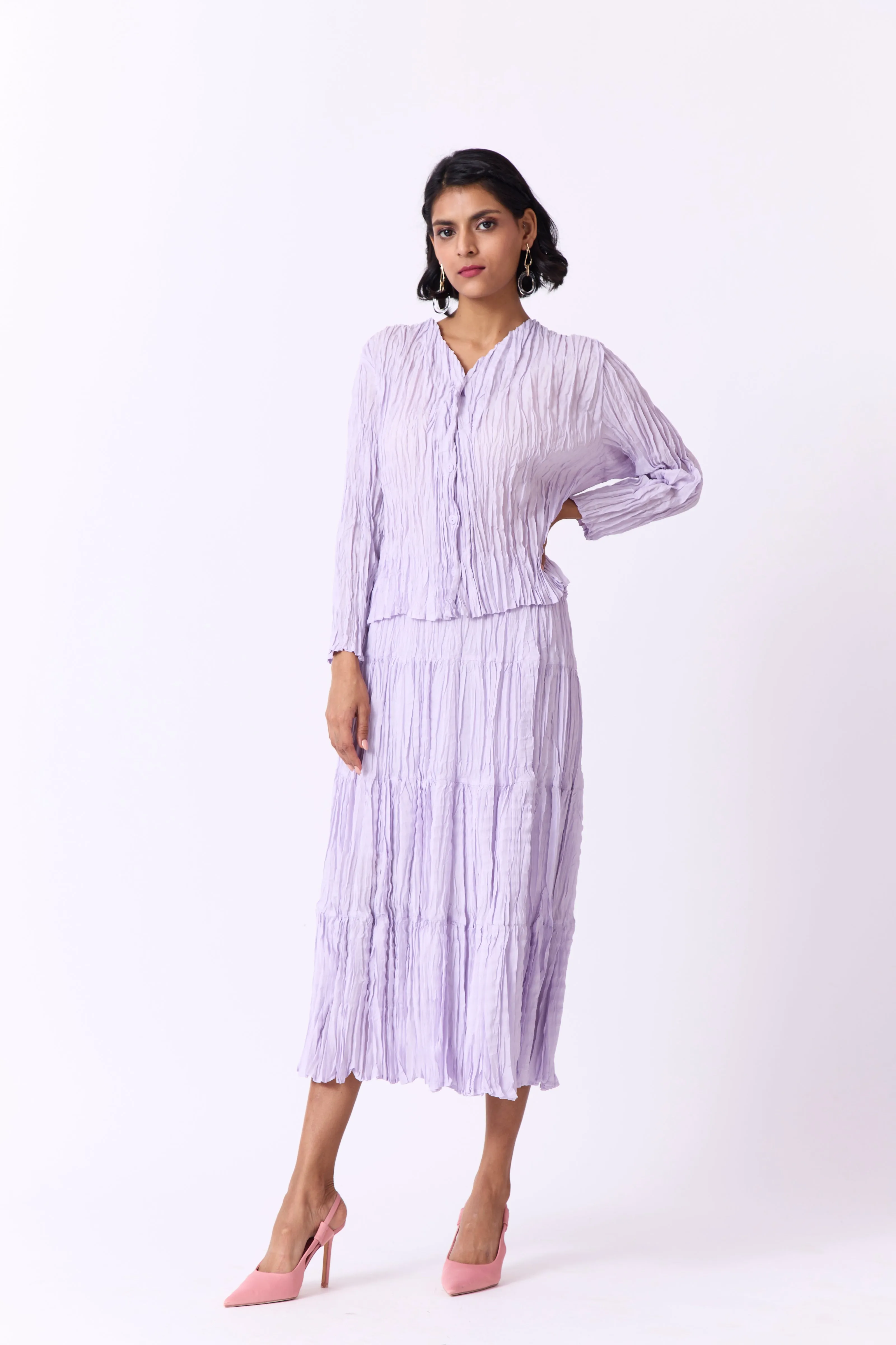 Willa Crushed Cotton Set - Lilac