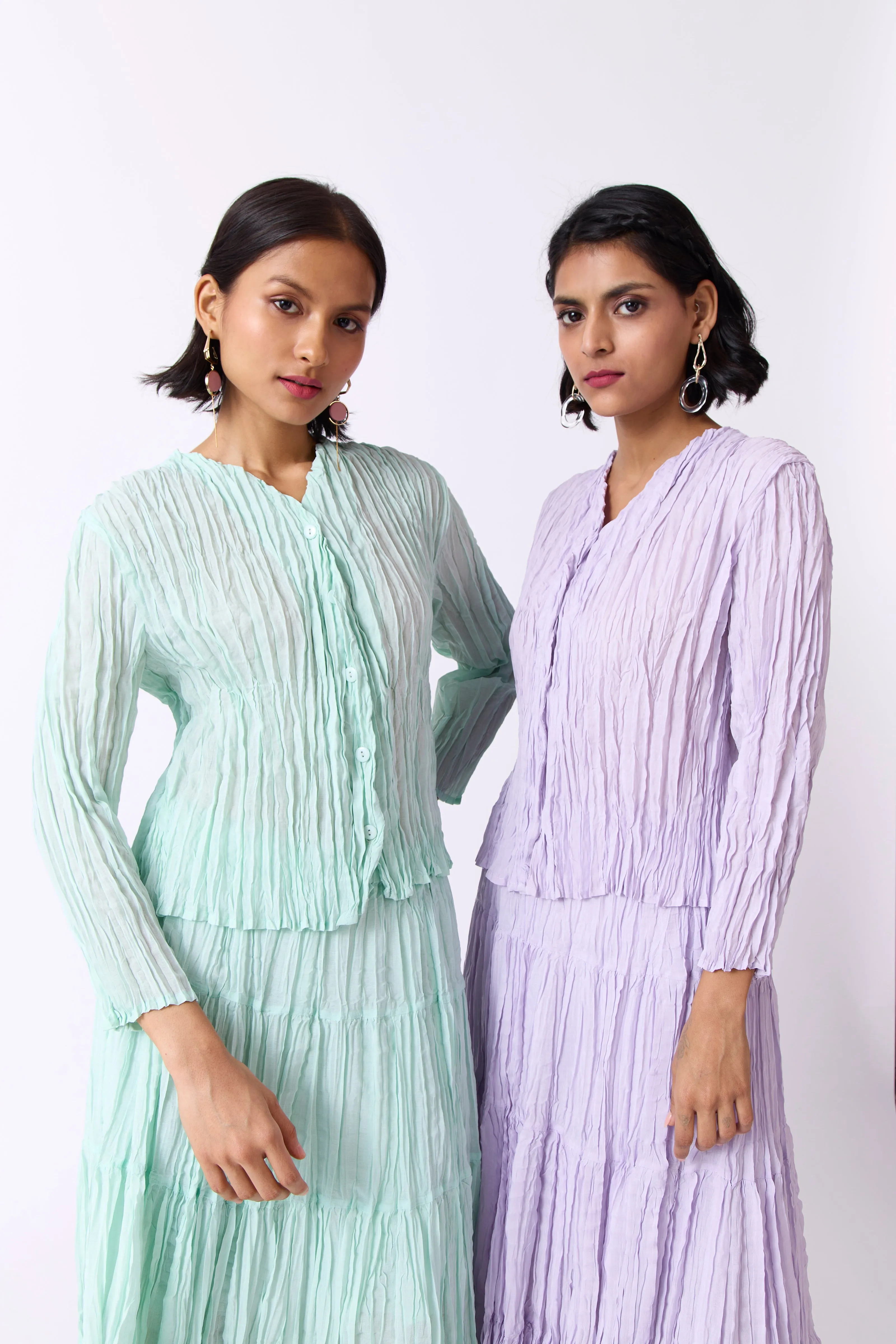 Willa Crushed Cotton Set - Lilac