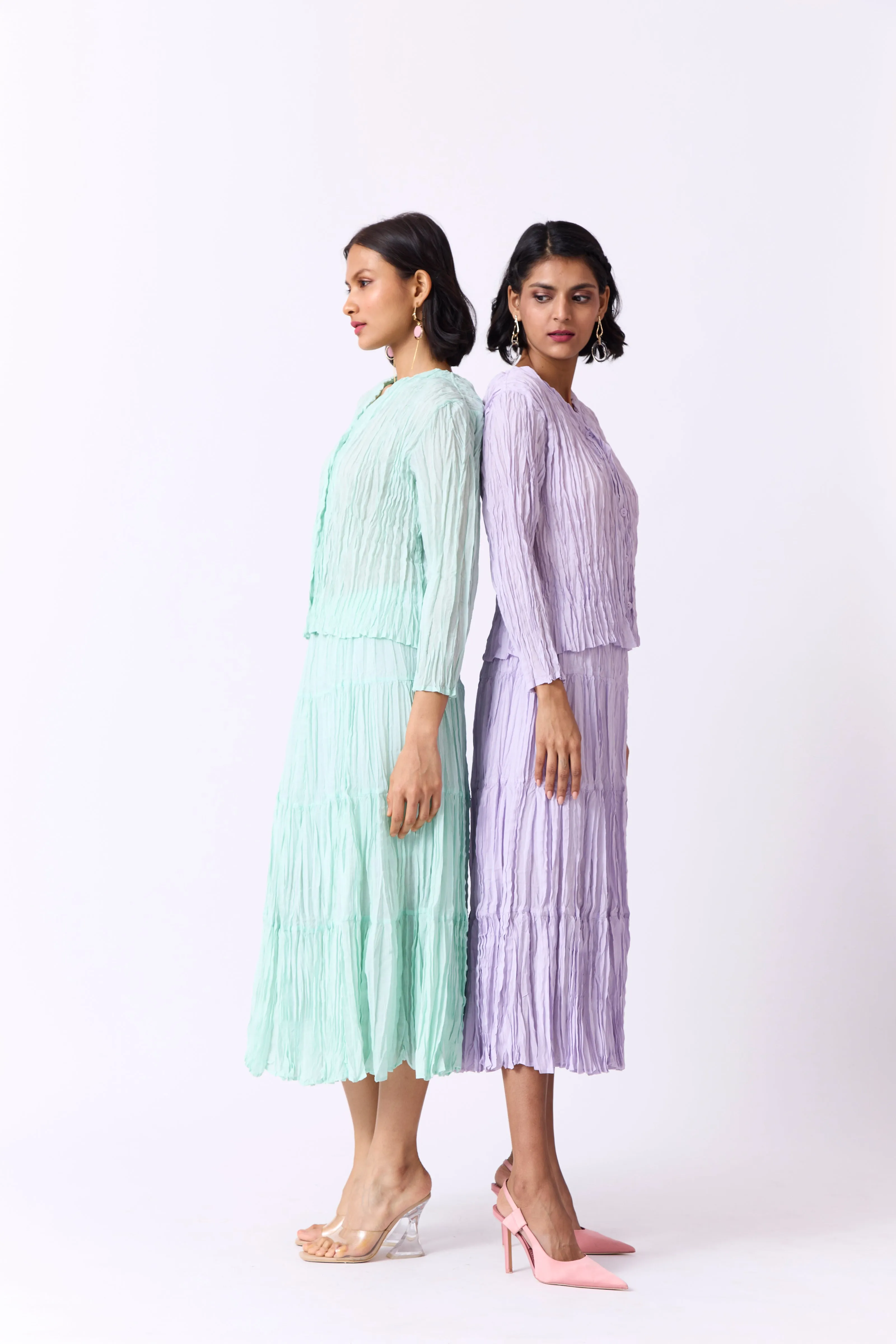 Willa Crushed Cotton Set - Lilac