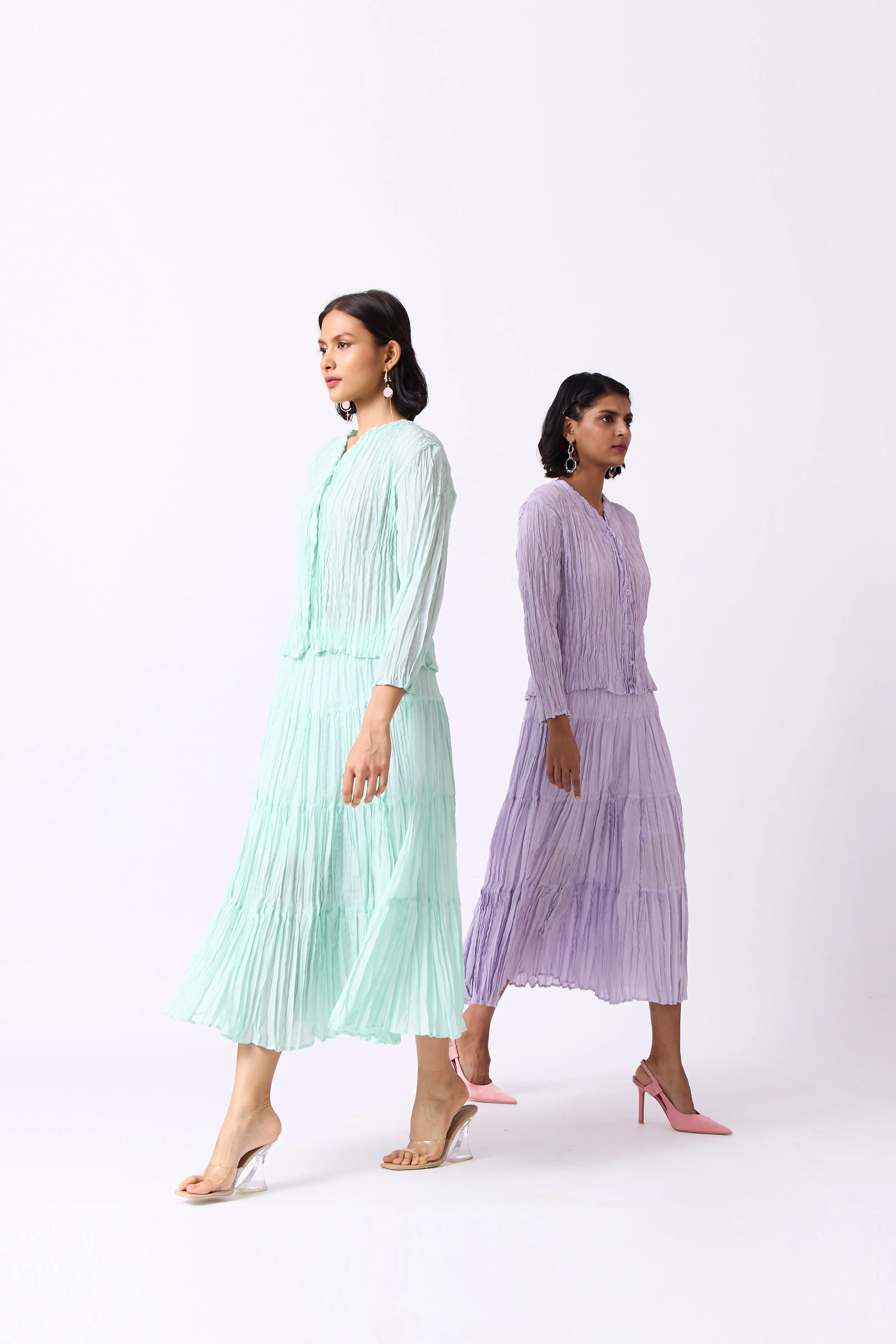 Willa Crushed Cotton Set - Lilac