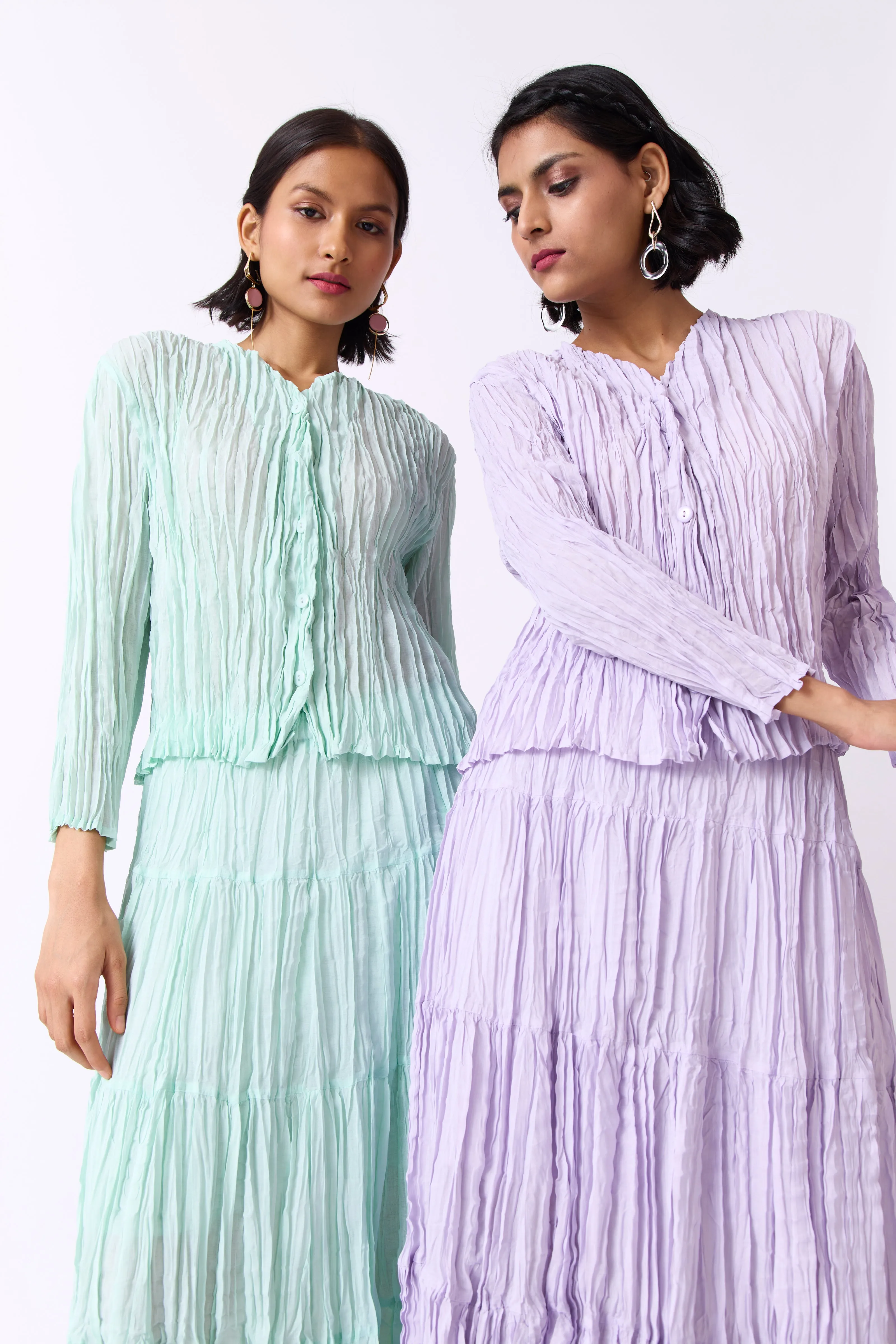 Willa Crushed Cotton Set - Lilac