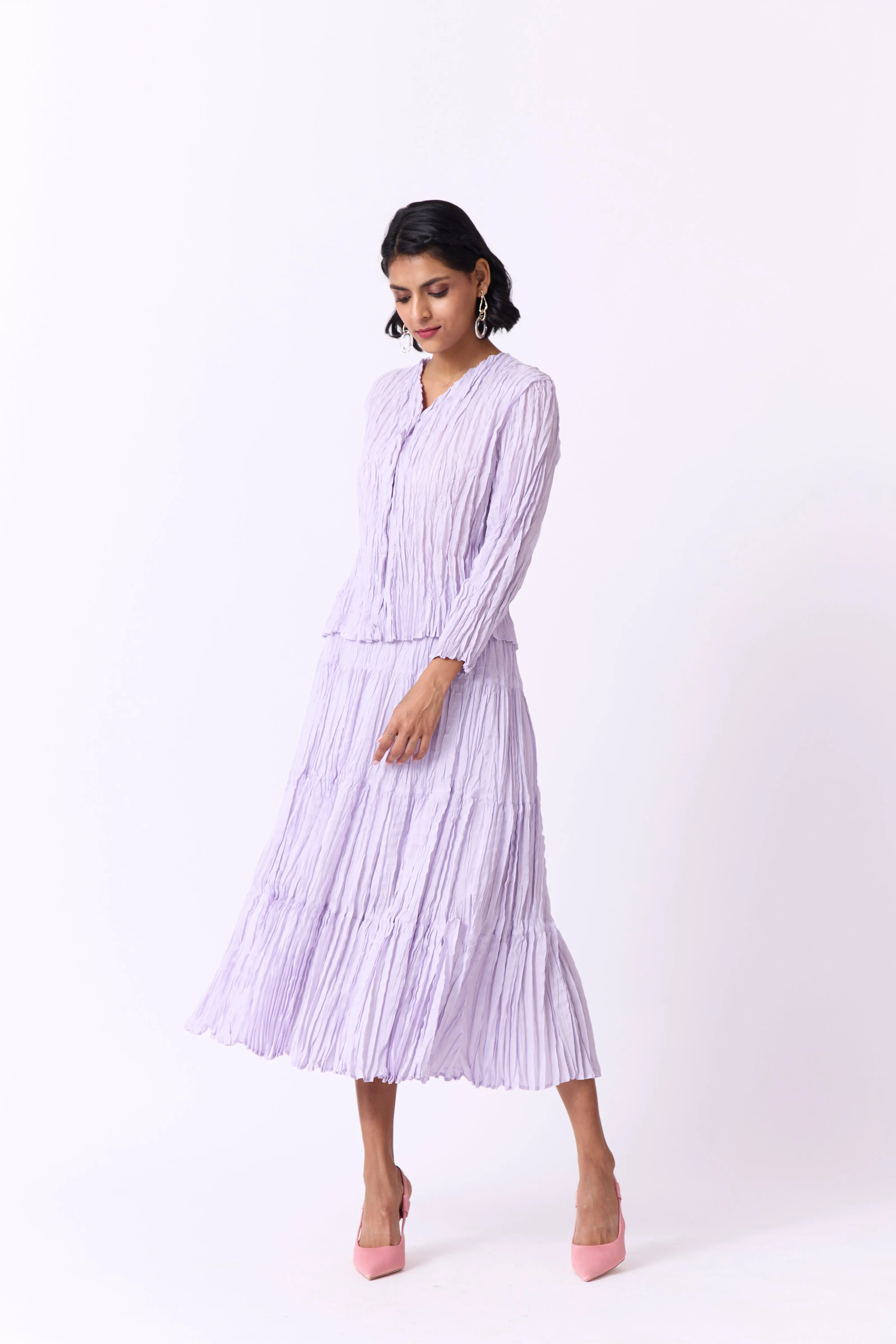 Willa Crushed Cotton Set - Lilac