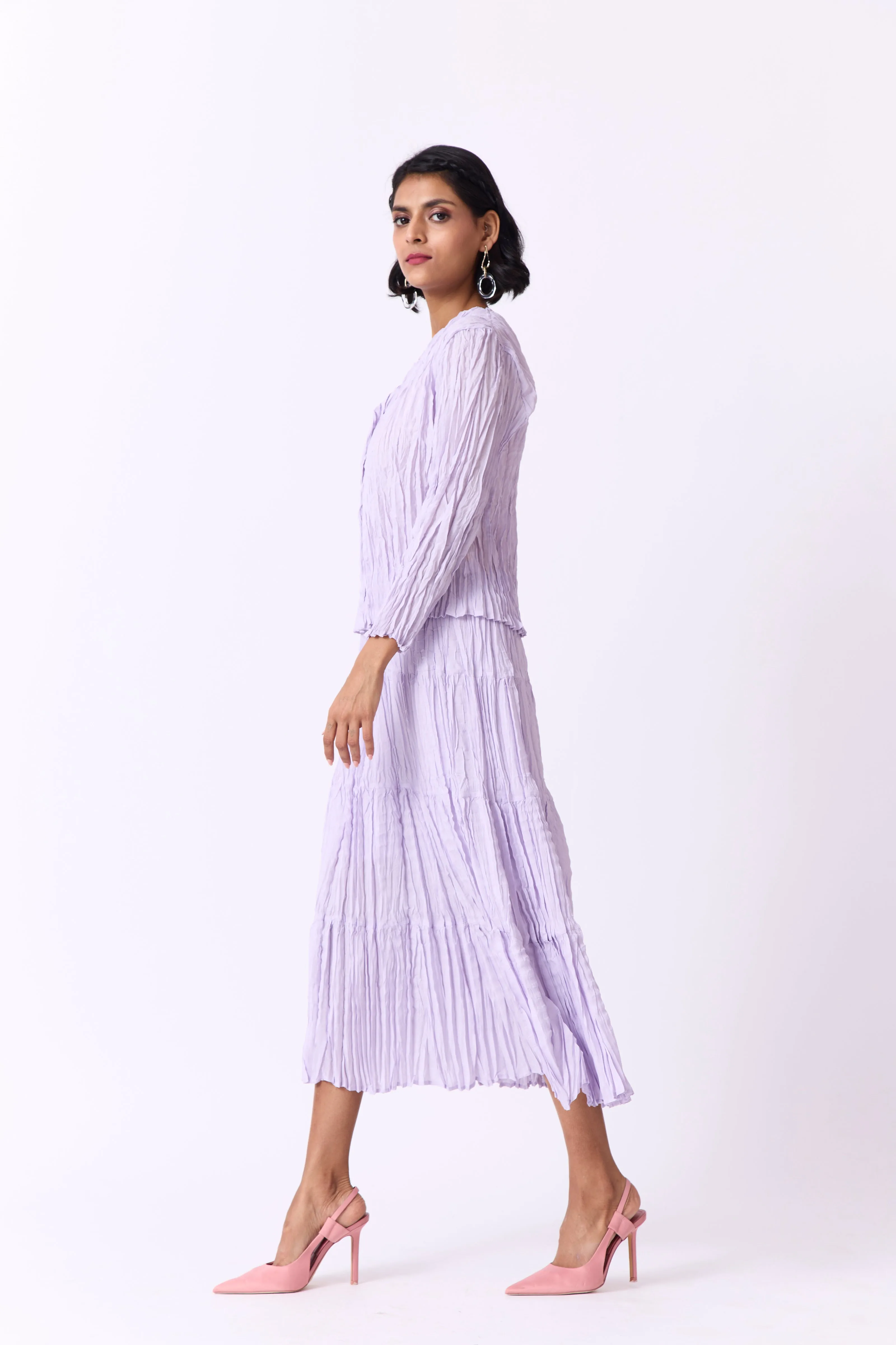 Willa Crushed Cotton Set - Lilac