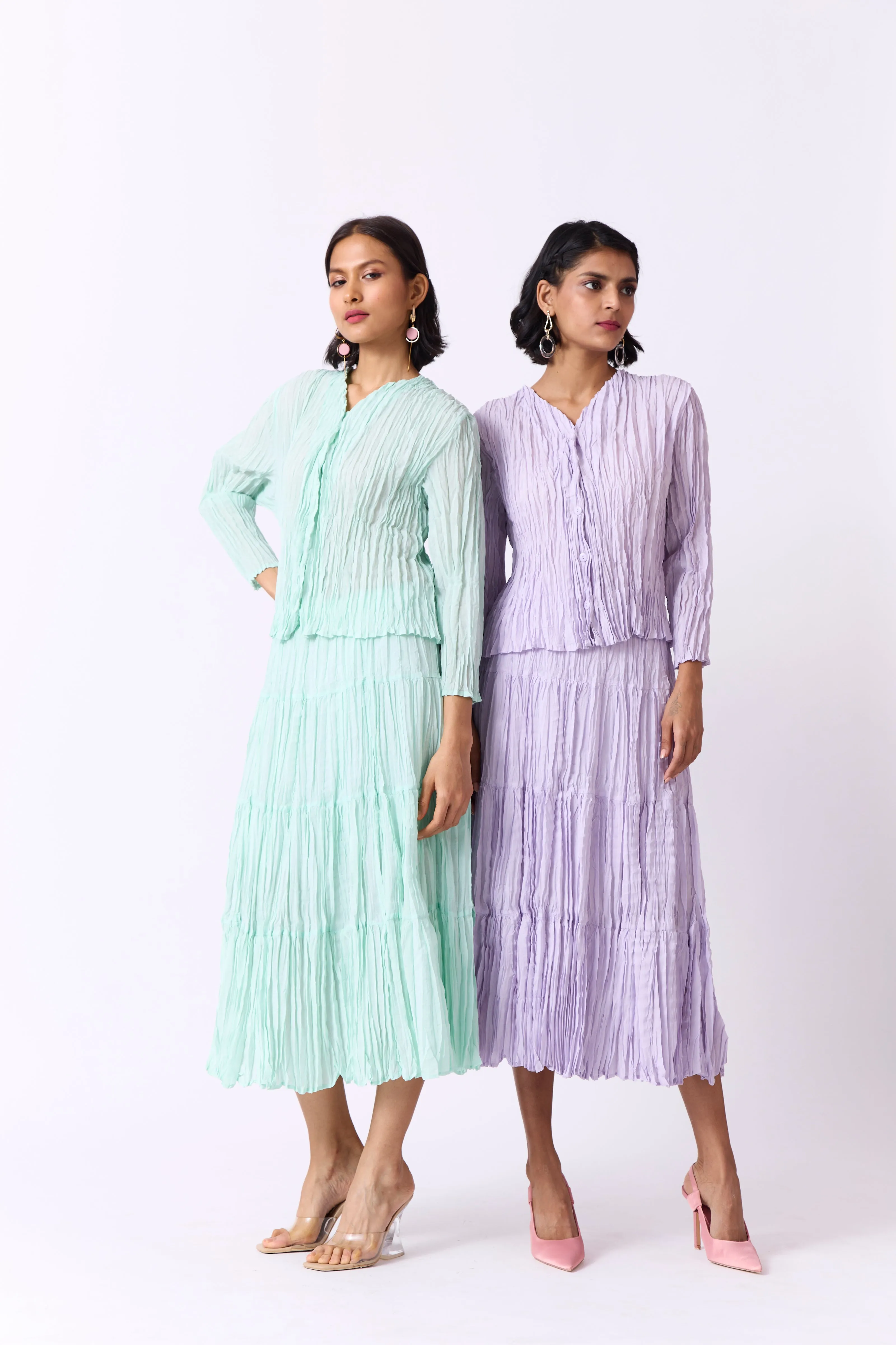 Willa Crushed Cotton Set - Lilac