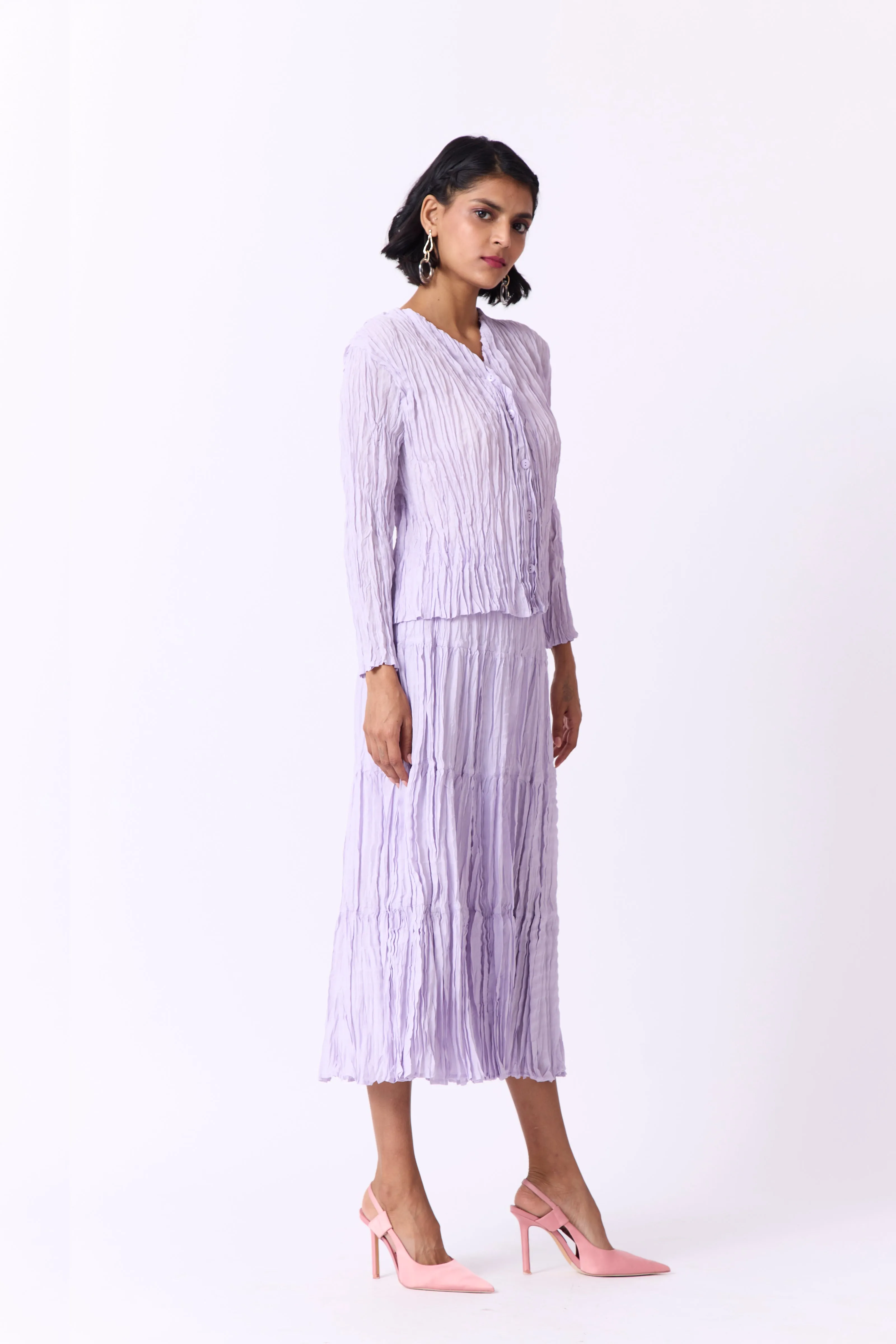 Willa Crushed Cotton Set - Lilac