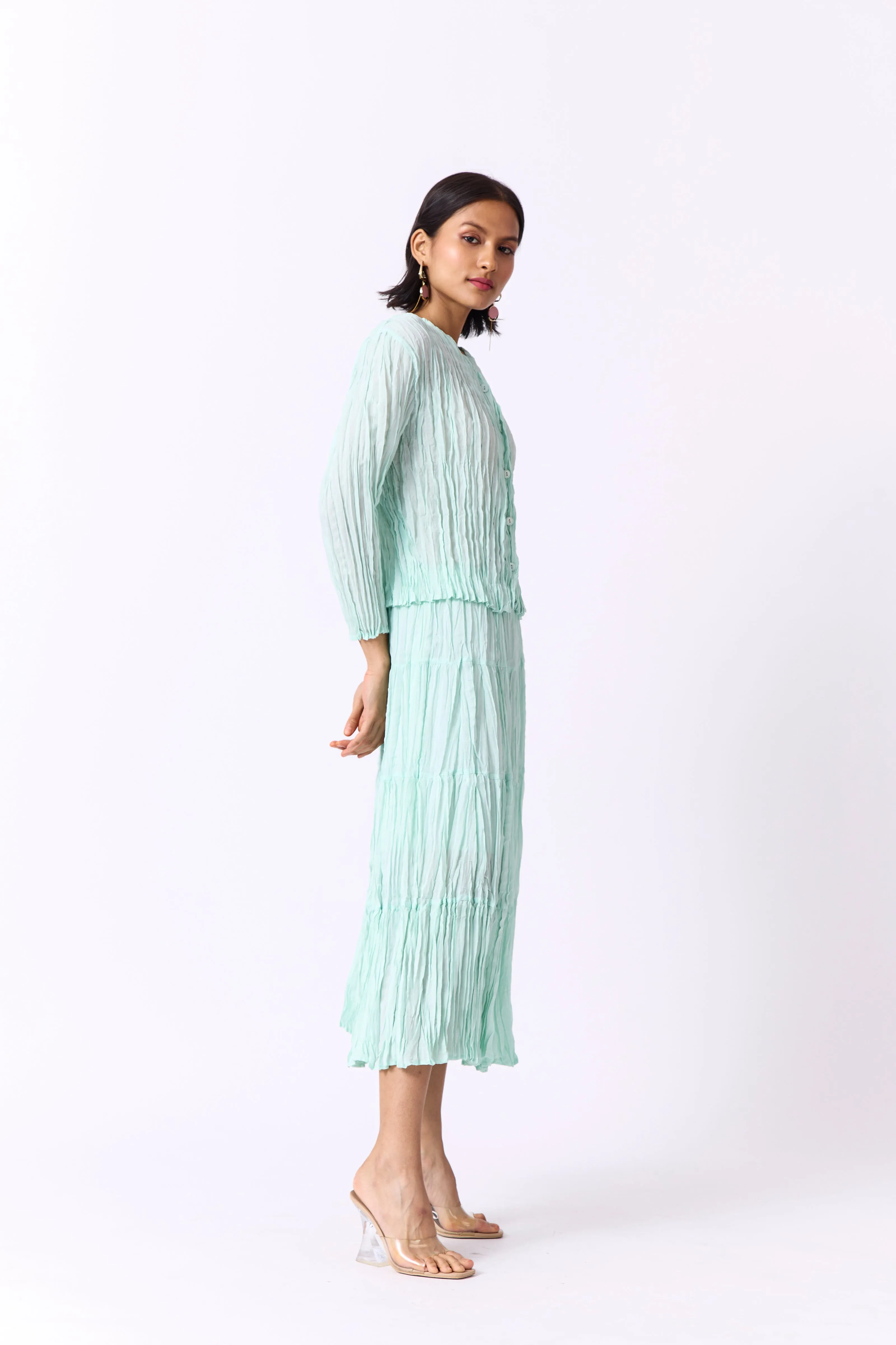 Willa Crushed Cotton Set - Mint