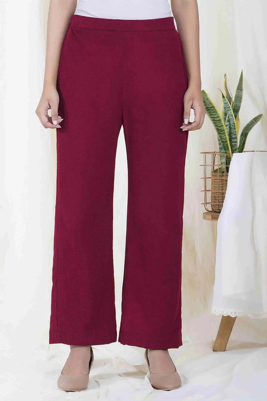 Wine Red Jacket & Pant Co-ord Set