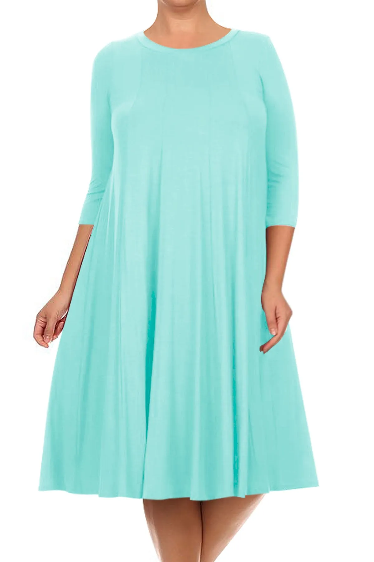 Women's Plus Size Casual  A-Line Pleated Maternity Dress