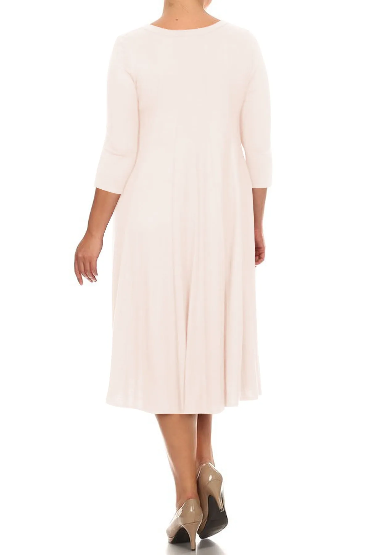 Women's Plus Size Casual  A-Line Pleated Maternity Dress