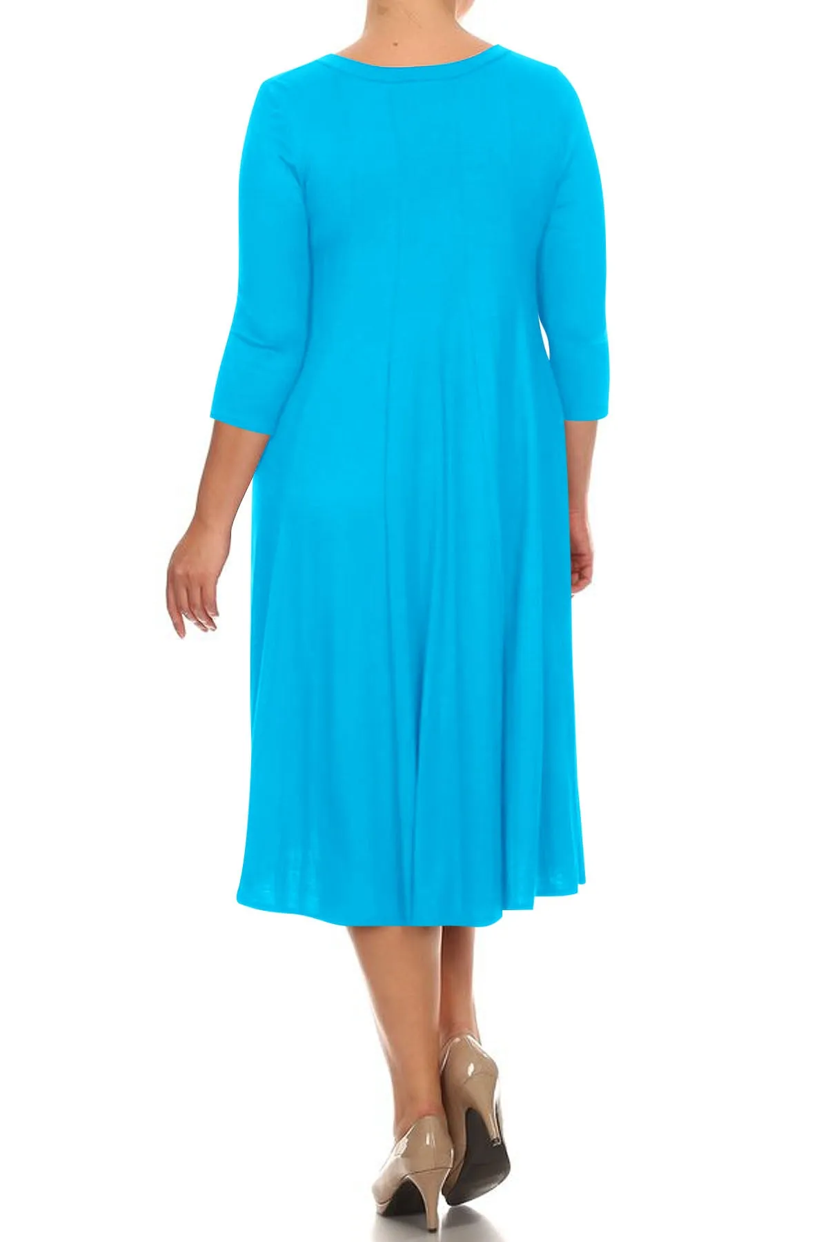 Women's Plus Size Casual  A-Line Pleated Maternity Dress
