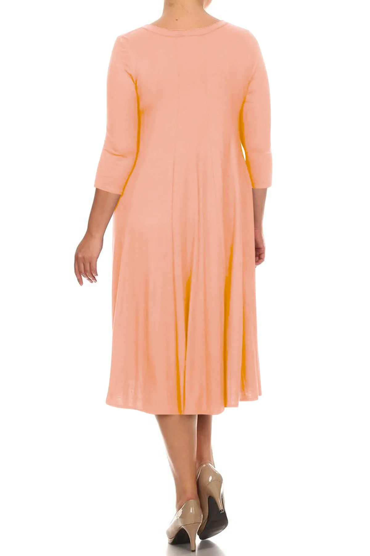 Women's Plus Size Casual  A-Line Pleated Maternity Dress