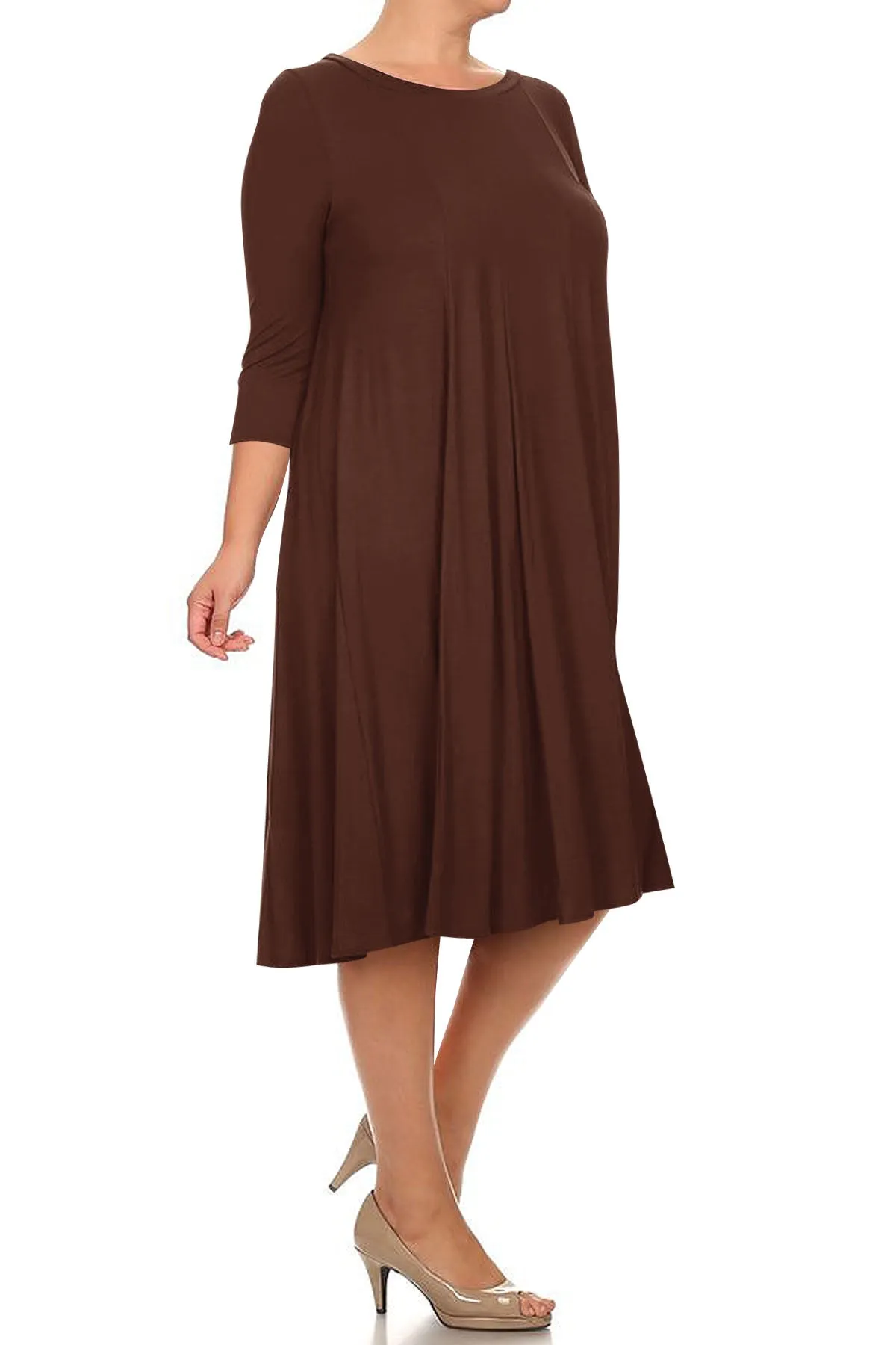 Women's Plus Size Casual  A-Line Pleated Maternity Dress
