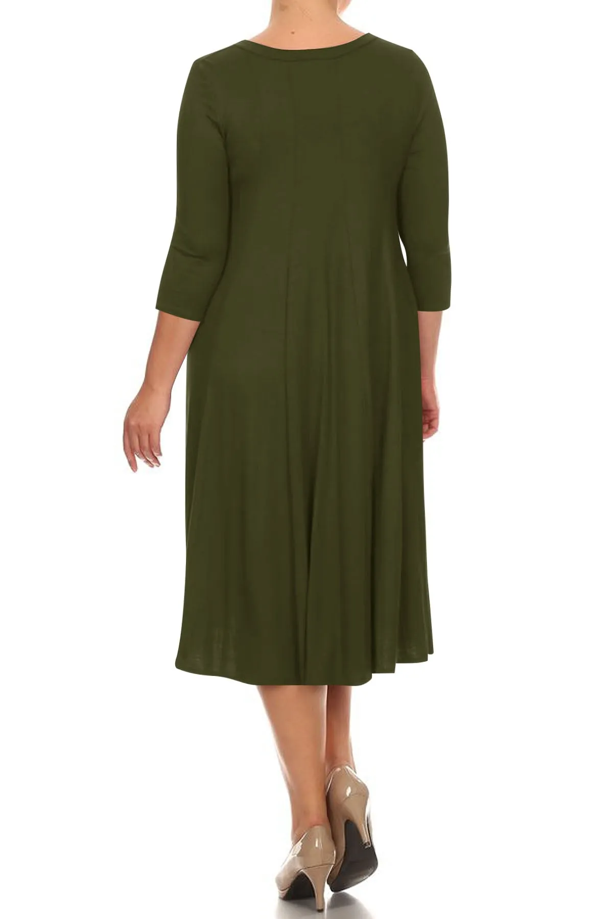 Women's Plus Size Casual  A-Line Pleated Maternity Dress