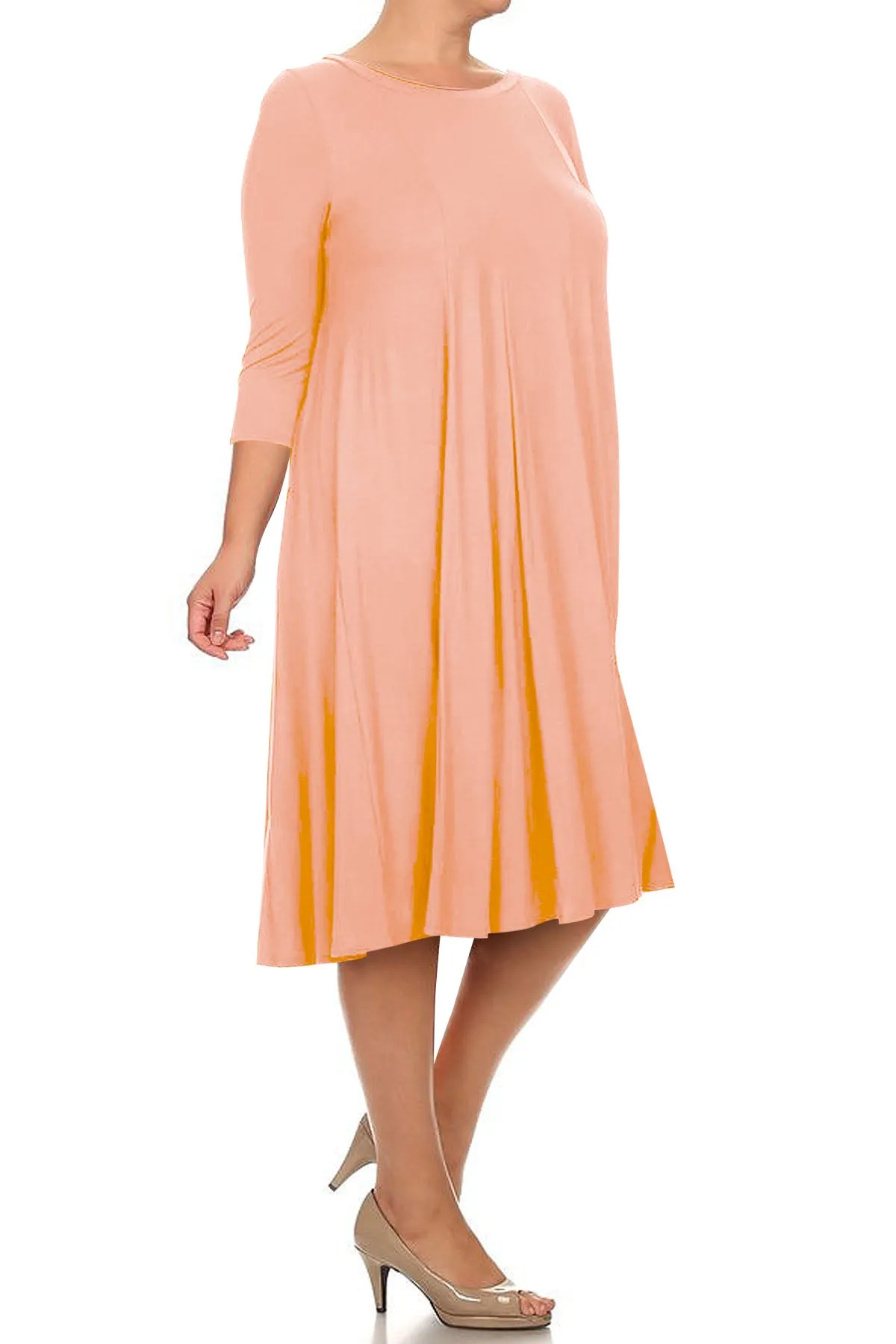 Women's Plus Size Casual  A-Line Pleated Maternity Dress
