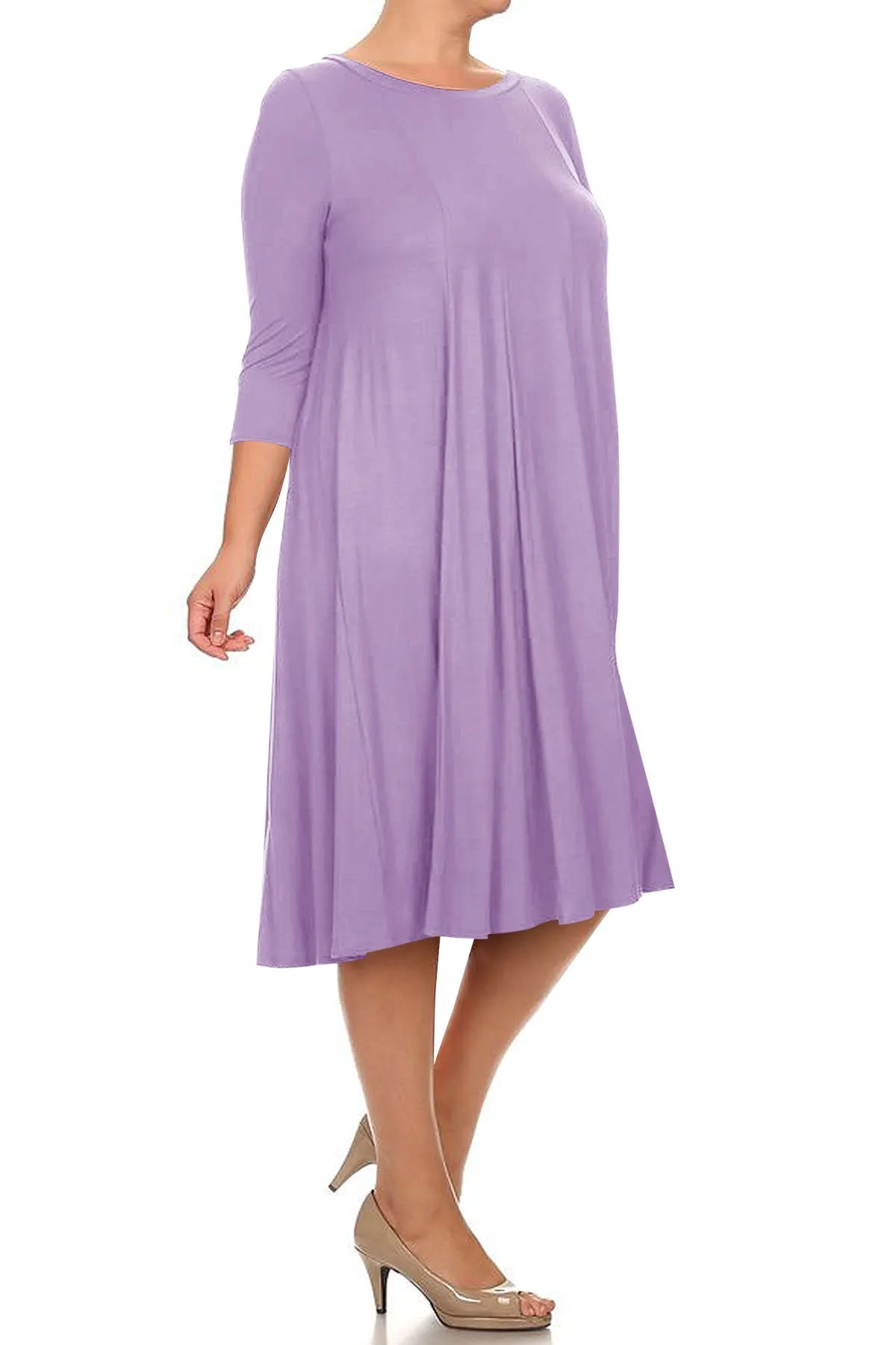 Women's Plus Size Casual  A-Line Pleated Maternity Dress