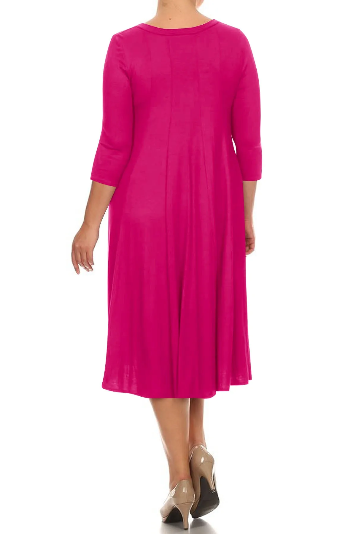 Women's Plus Size Casual  A-Line Pleated Maternity Dress