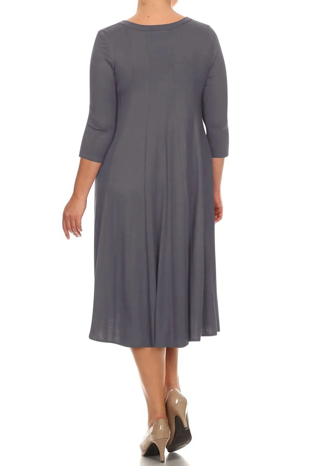 Women's Plus Size Casual  A-Line Pleated Maternity Dress