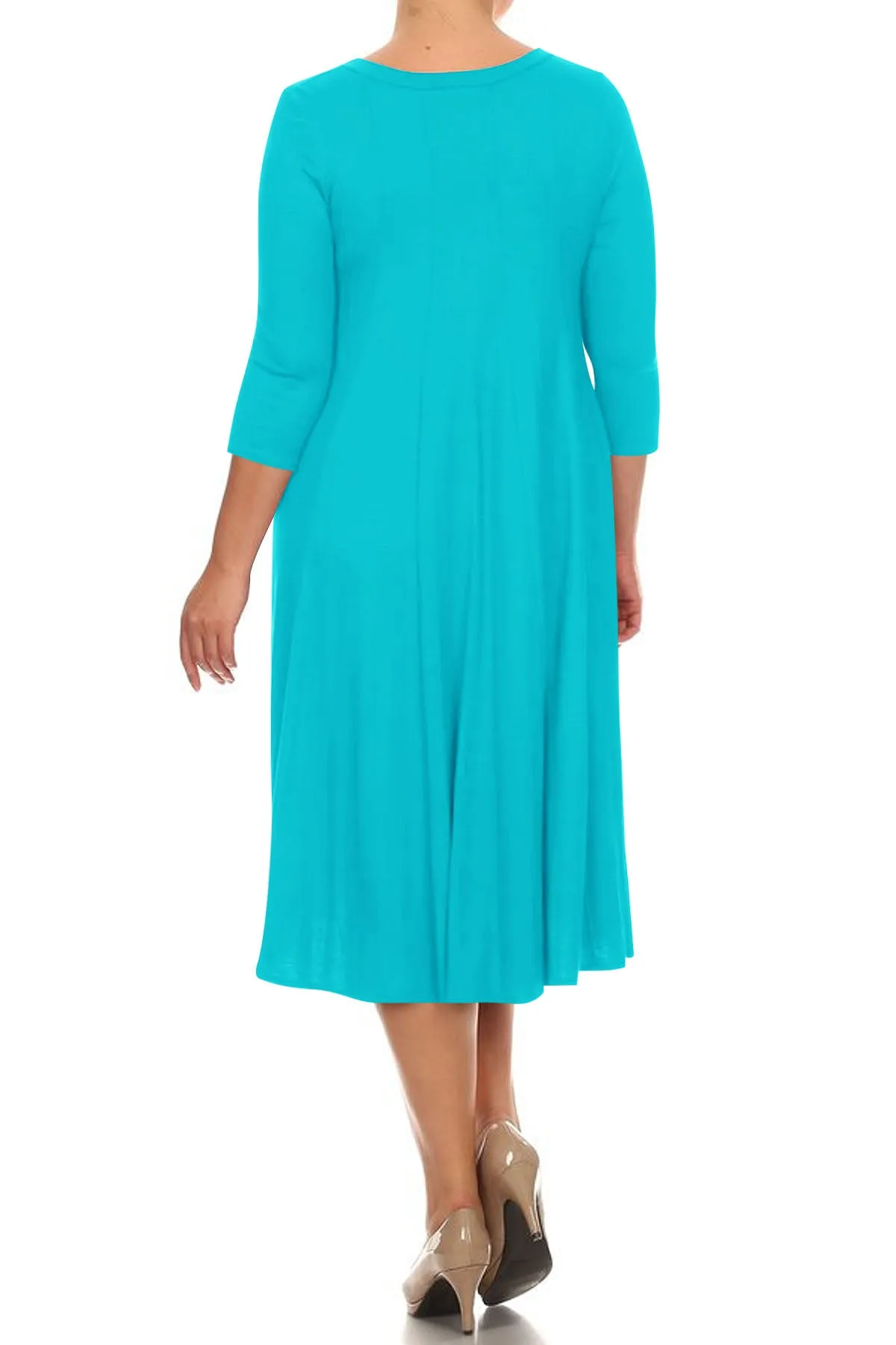 Women's Plus Size Casual  A-Line Pleated Maternity Dress